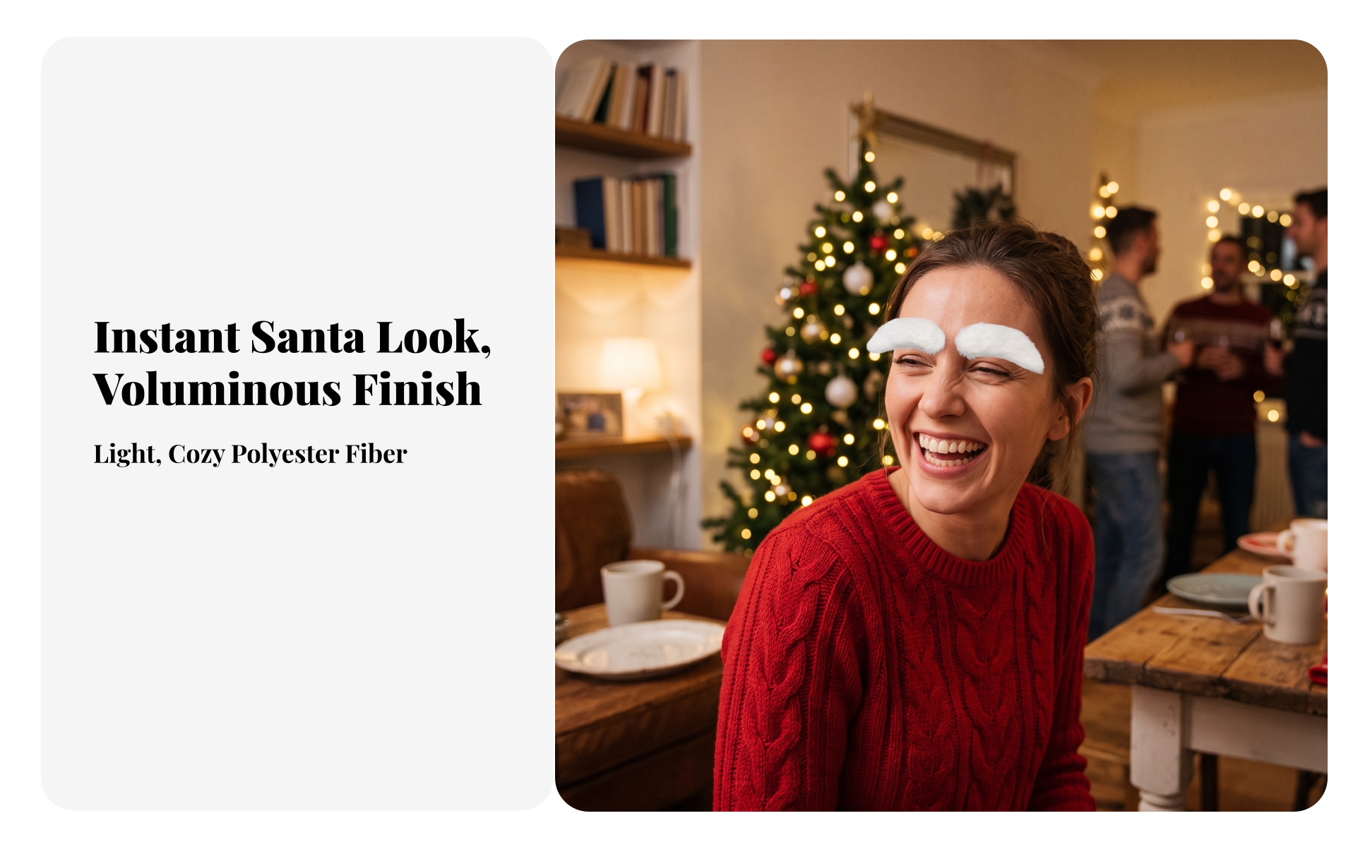 Santa Eyebrows Bushy Santa Christmas Eyebrows Voluminous for Stage Performances