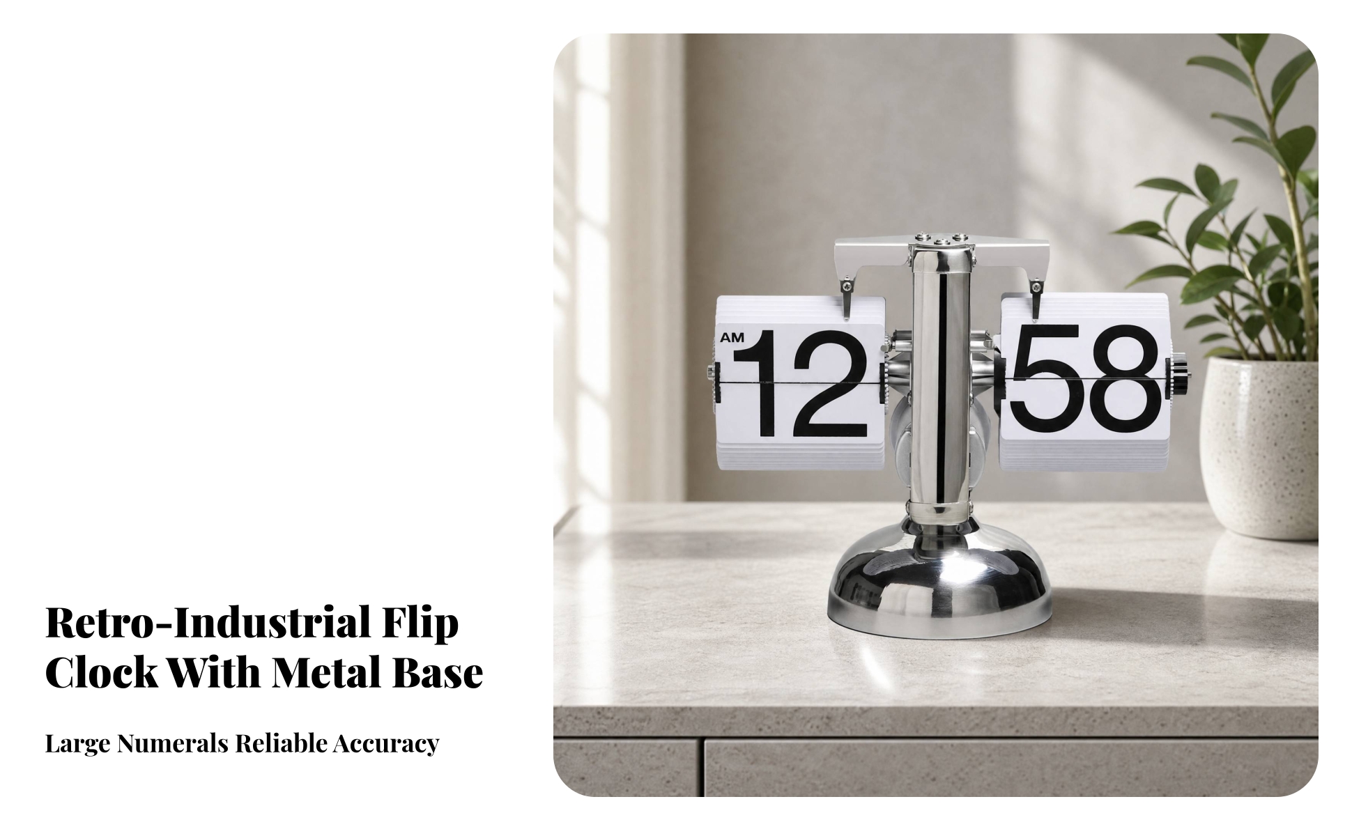 Retro Flip Clock Vintage Flip Clock Battery Powered for Office, Living Room