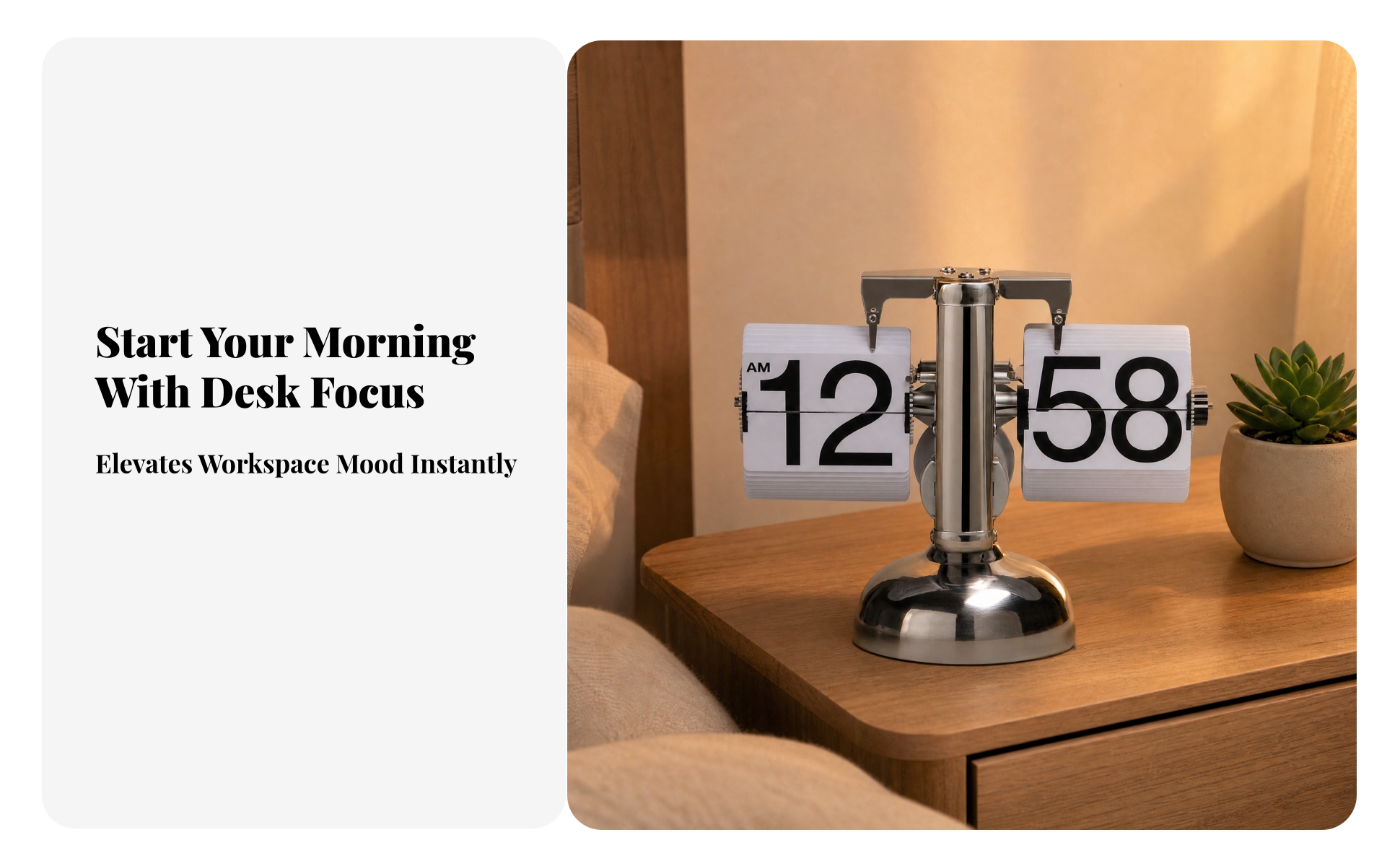 Retro Flip Clock Vintage Flip Clock Battery Powered for Office, Living Room