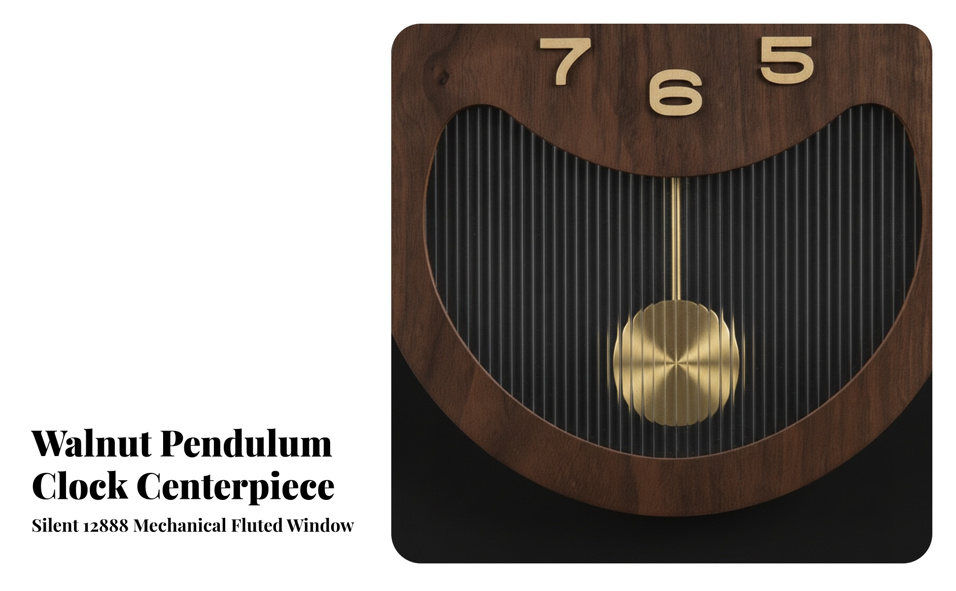 Walnut Wood Pendulum Wall Clock Silent Wooden Wall Clock Decorative for Office