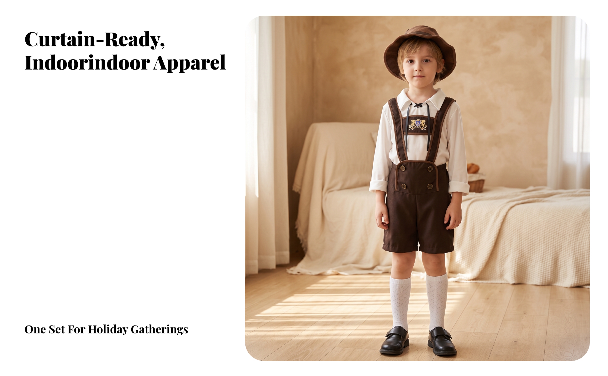 Costume Tyrolien avec Chapeau Folklorique Costume avec Short Tyrolien
