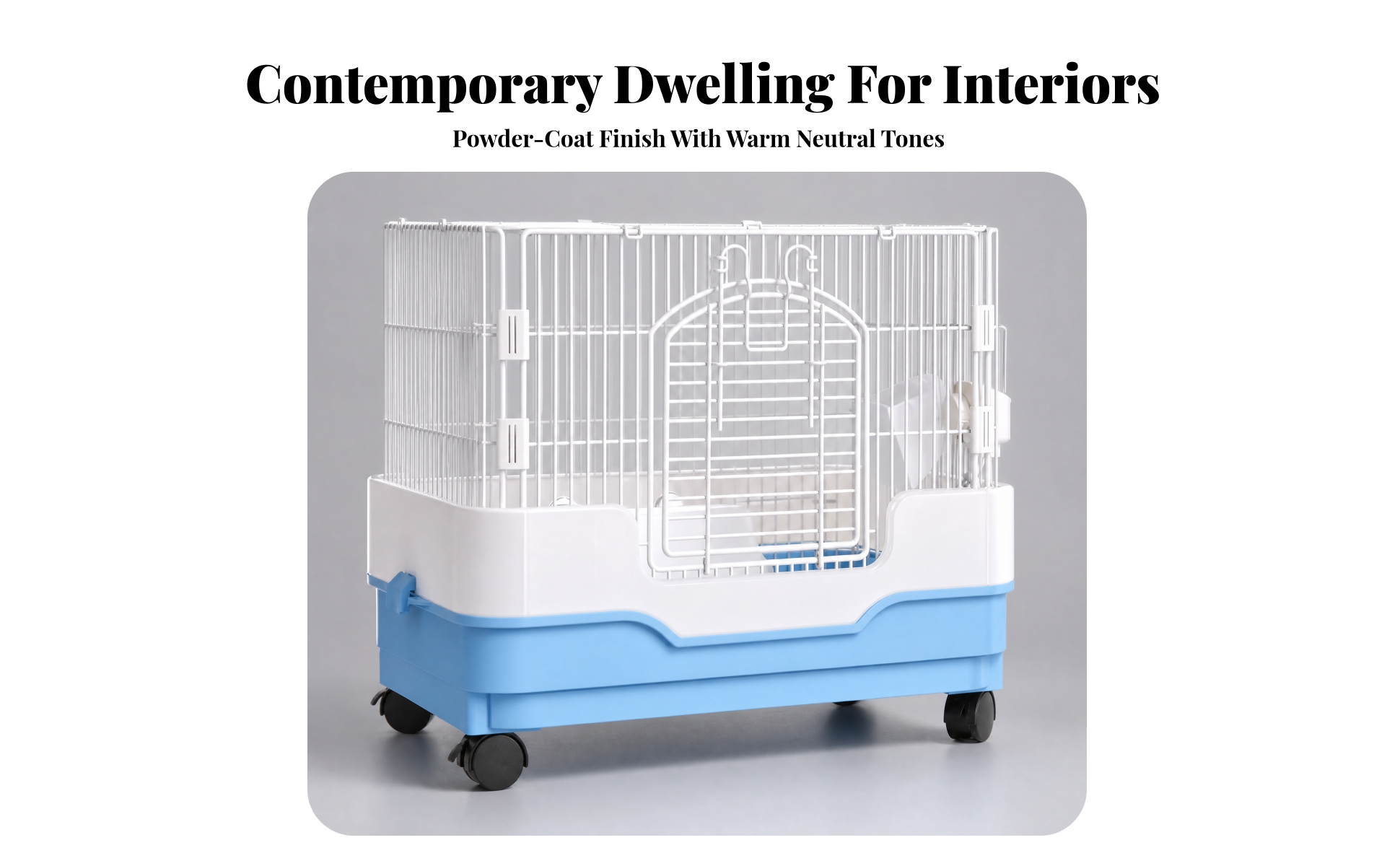 Small Pet Habitat Easy to Clean Small Pet Cage with Caster Wheels Spacious