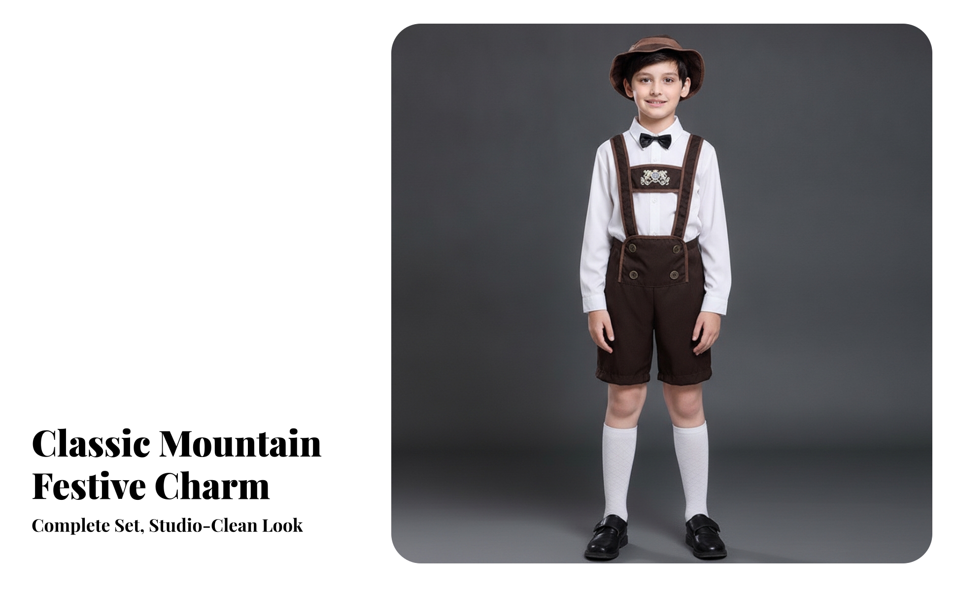Costume Tyrolien avec Chapeau Folklorique Costume avec Short Tyrolien