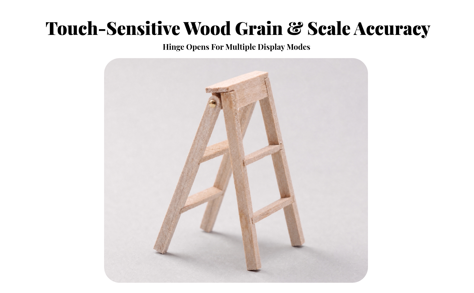 Dollhouse Accessory Lightweight Miniature Natural-Wood Folding Step Ladder