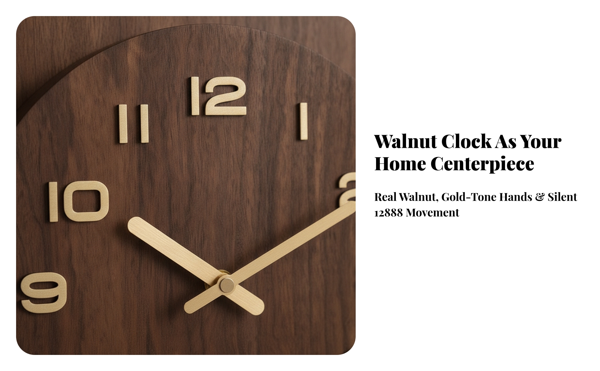 Walnut Wood Pendulum Wall Clock Silent Wooden Wall Clock Decorative for Office