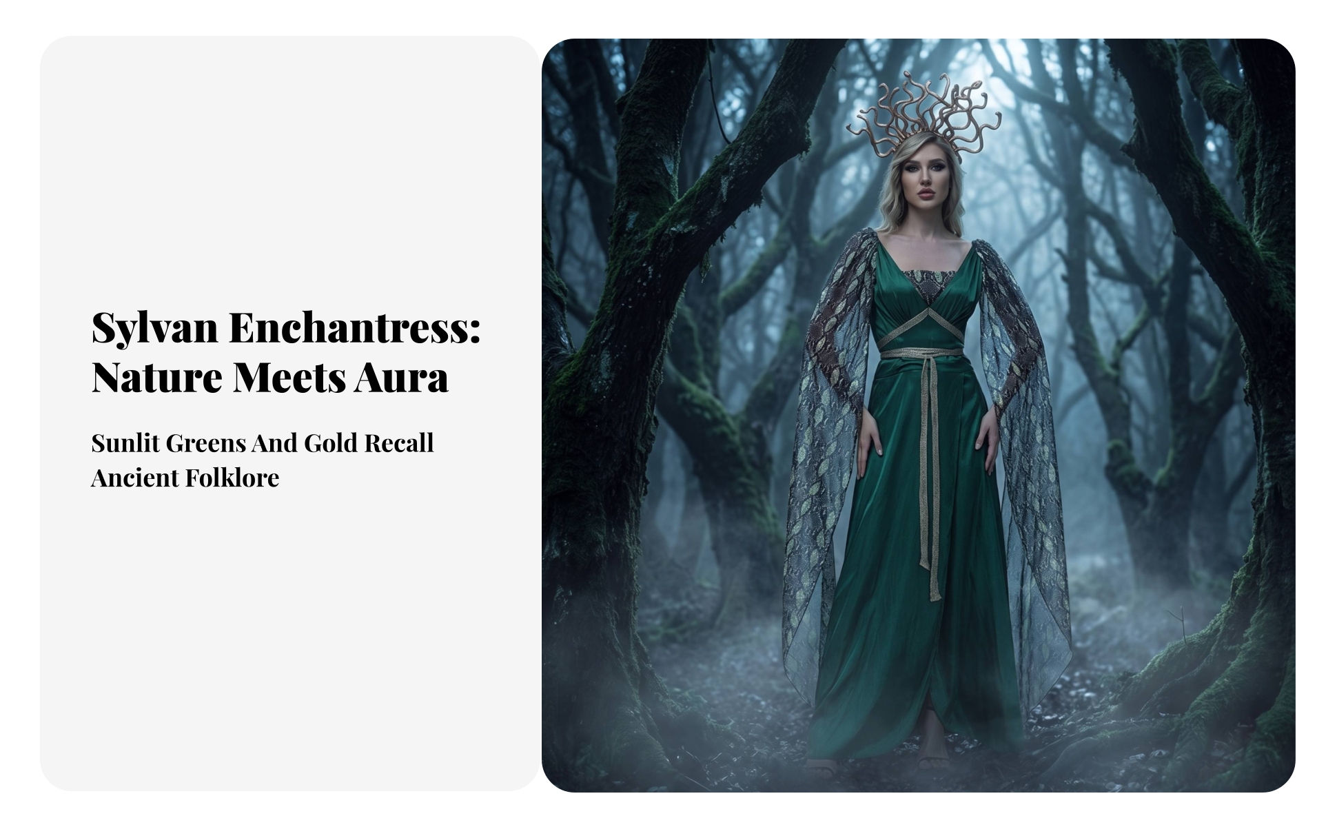 Gorgon Costume Mythical Costume Dress with Headpiece Snake-Like for Halloween