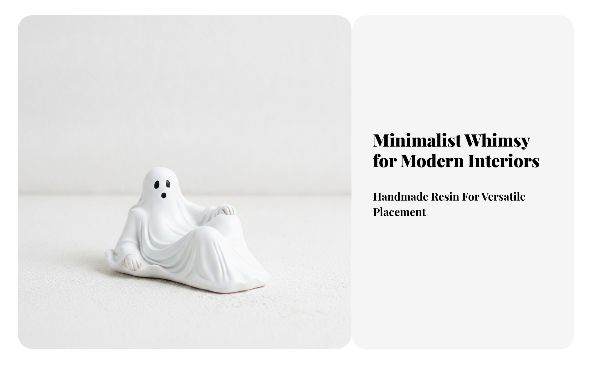 Ghost Figurine with Draped Sheet Body Hand-Finished for Autumn Decorating