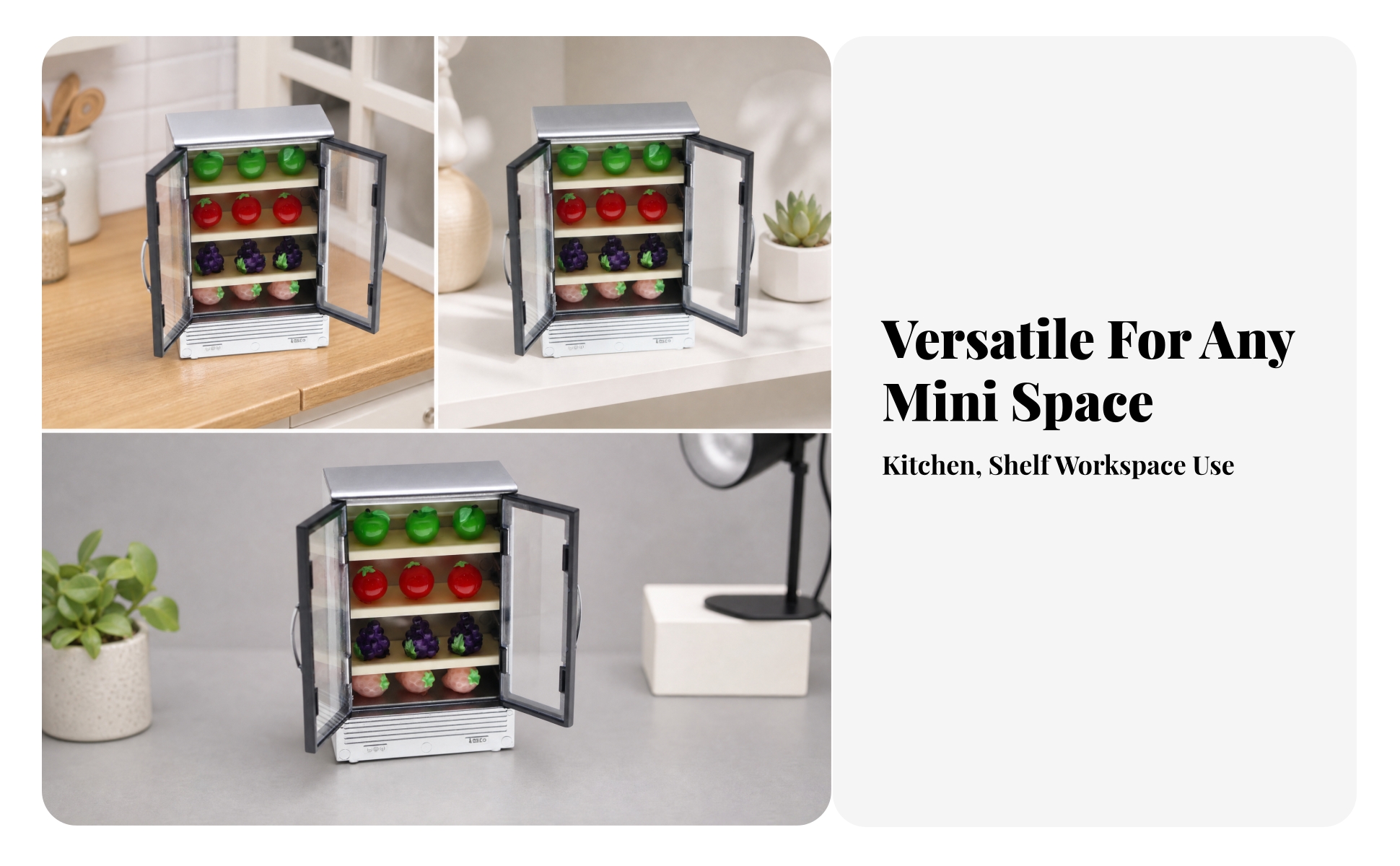 Mini-Kühlschrank-Modell realistisch doppeltüriger Miniatur-Kühlschrank