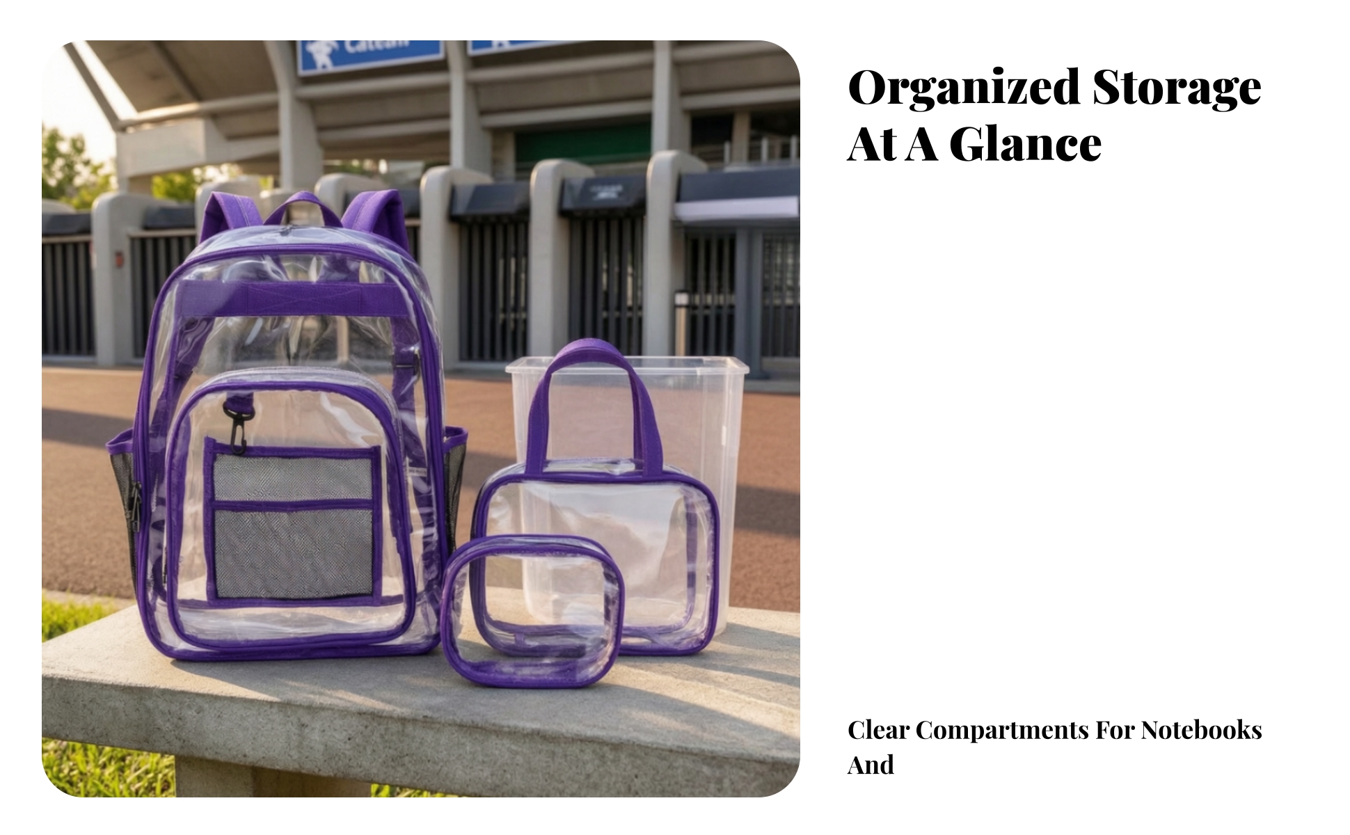 Clear Backpack with Laptop Compartment Water-Resistant for Commuting, School