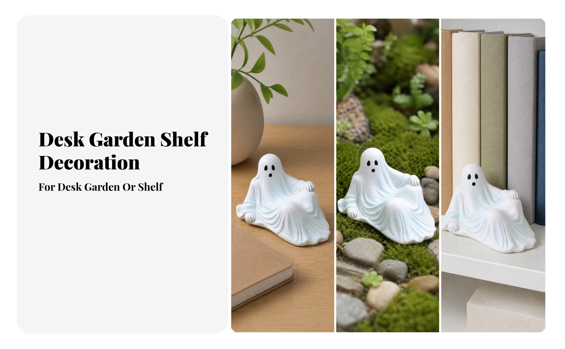 Ghost Figurine with Draped Sheet Body Hand-Finished for Autumn Decorating