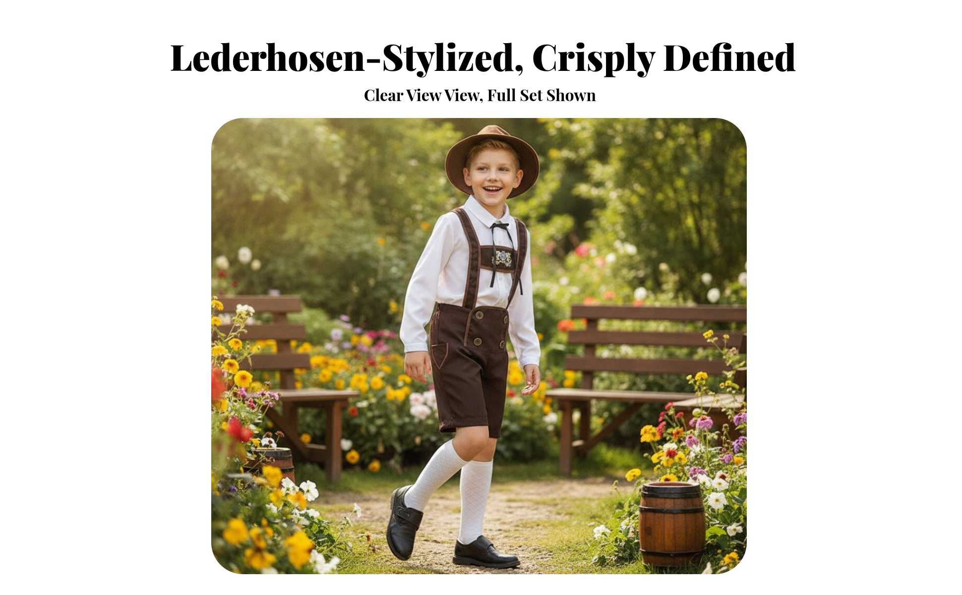Costume Tyrolien avec Chapeau Folklorique Costume avec Short Tyrolien