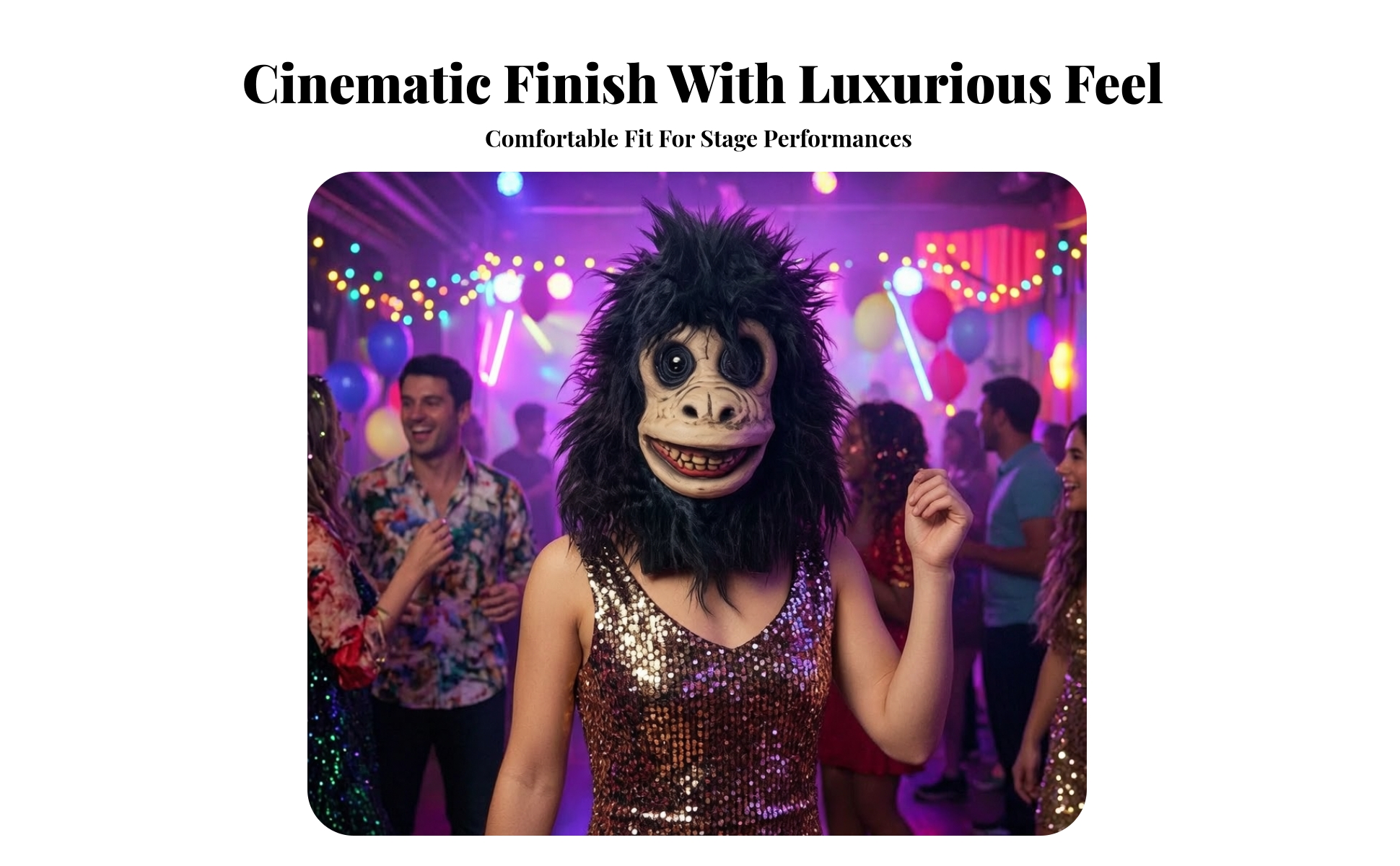 Ape Mask Trim-to-Fit Gorilla Mask Creepy for Costume Parties, Adults, Cosplayers