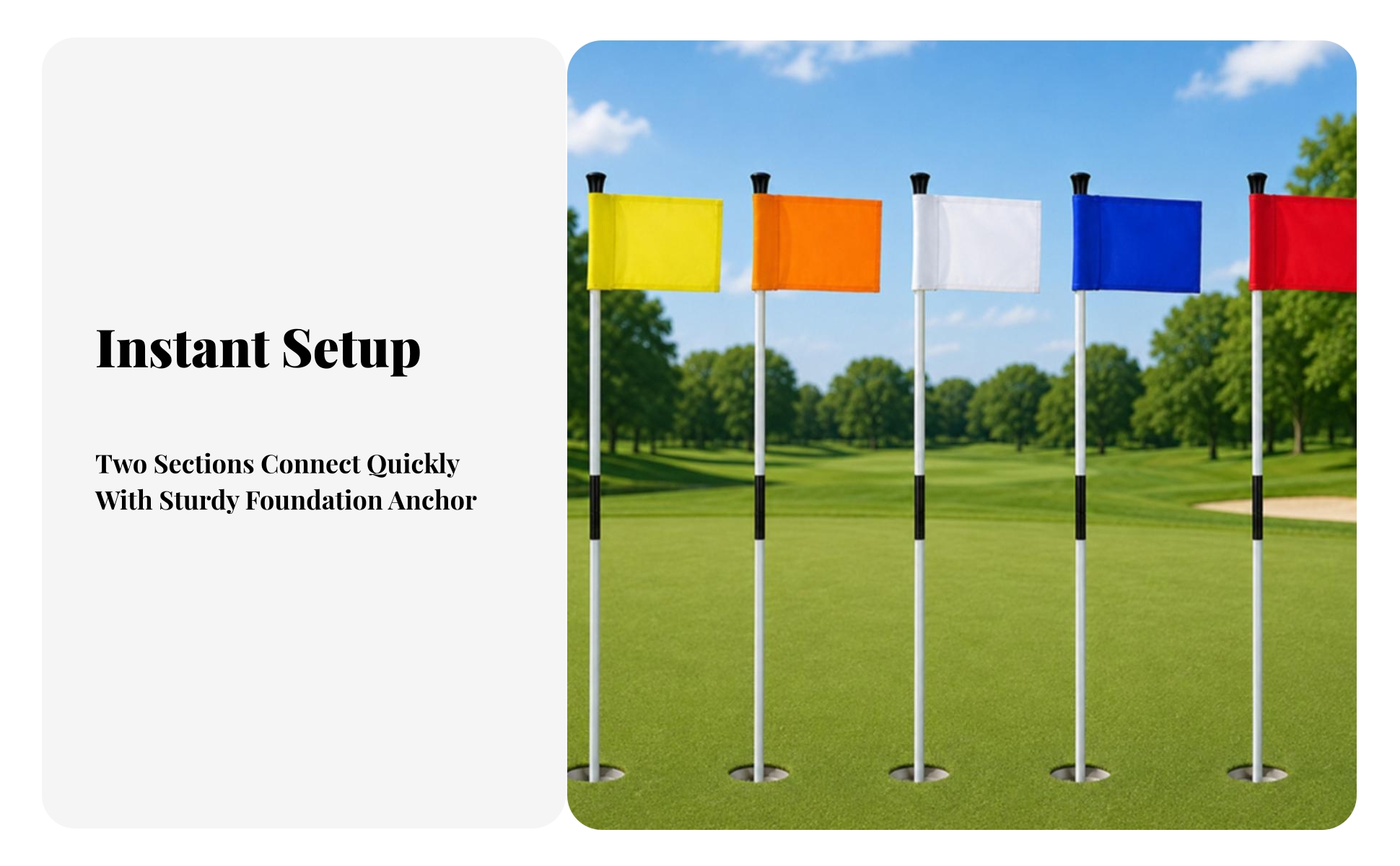 Putting Green Flagstick Easy to Assemble Portable Golf Green Flagstick Sturdy