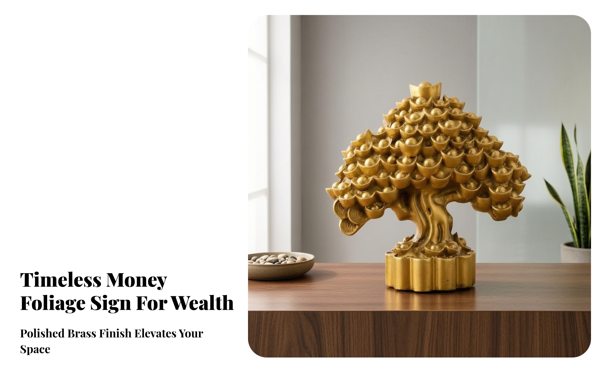 Wealth Tree Prosperity-Themed Wealth Tree with Discs Gold-Toned for Housewarming