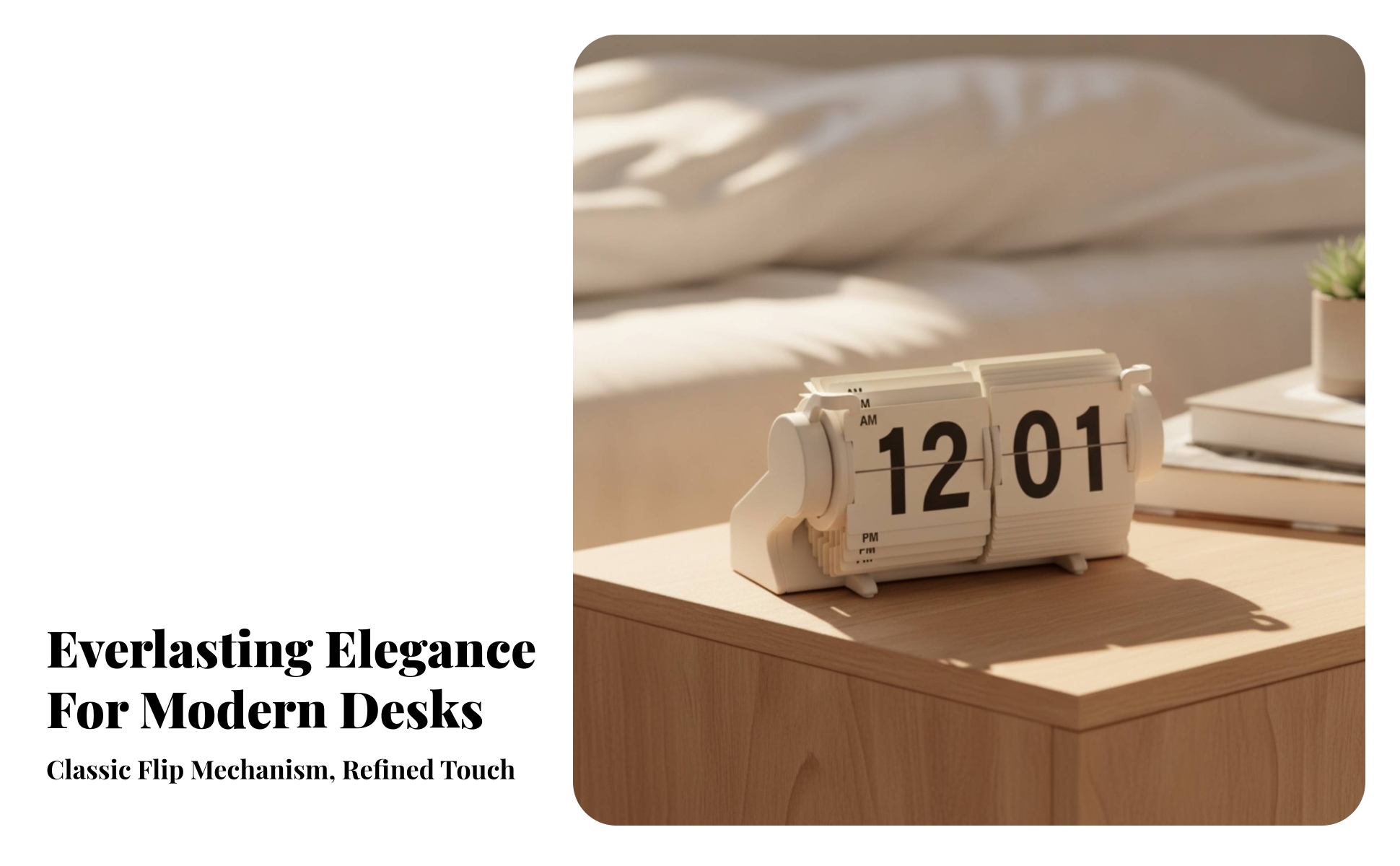 Mechanical Flip Clock Easy to Read Flip Clock for Office, Shelf, Minimalists