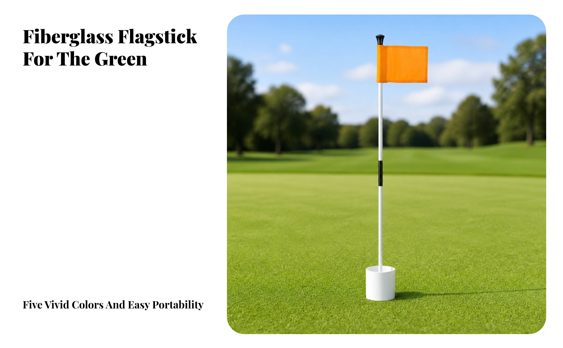 Putting Green Flagstick Easy to Assemble Portable Golf Green Flagstick Sturdy