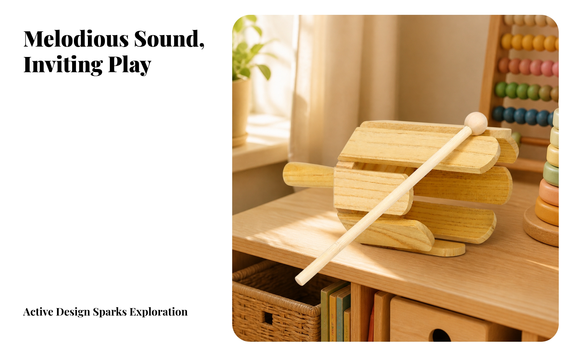 Wooden Xylophone with Mallets 8-Tone Xylophone with Mallets Solid Wood for Kids