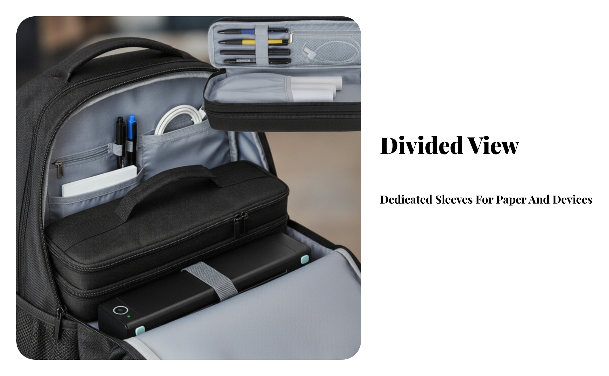 Thermal Printer Carrying Case Two-compartmentCompartment for Study Areas
