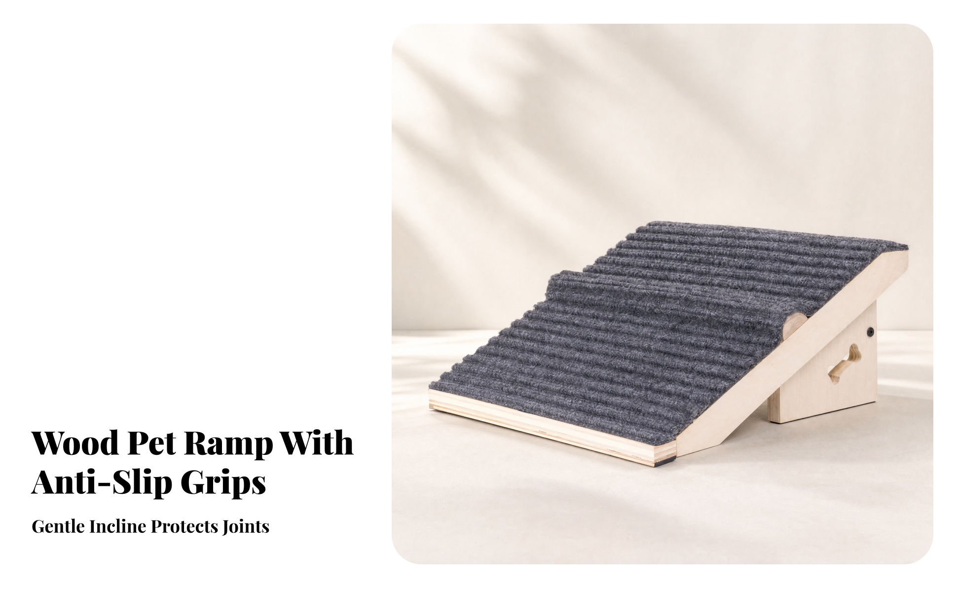 3 Pieces Pet Stair-Ramp with Anti-Slip Mat Low-Incline Foldable Dog Ramp Sturdy