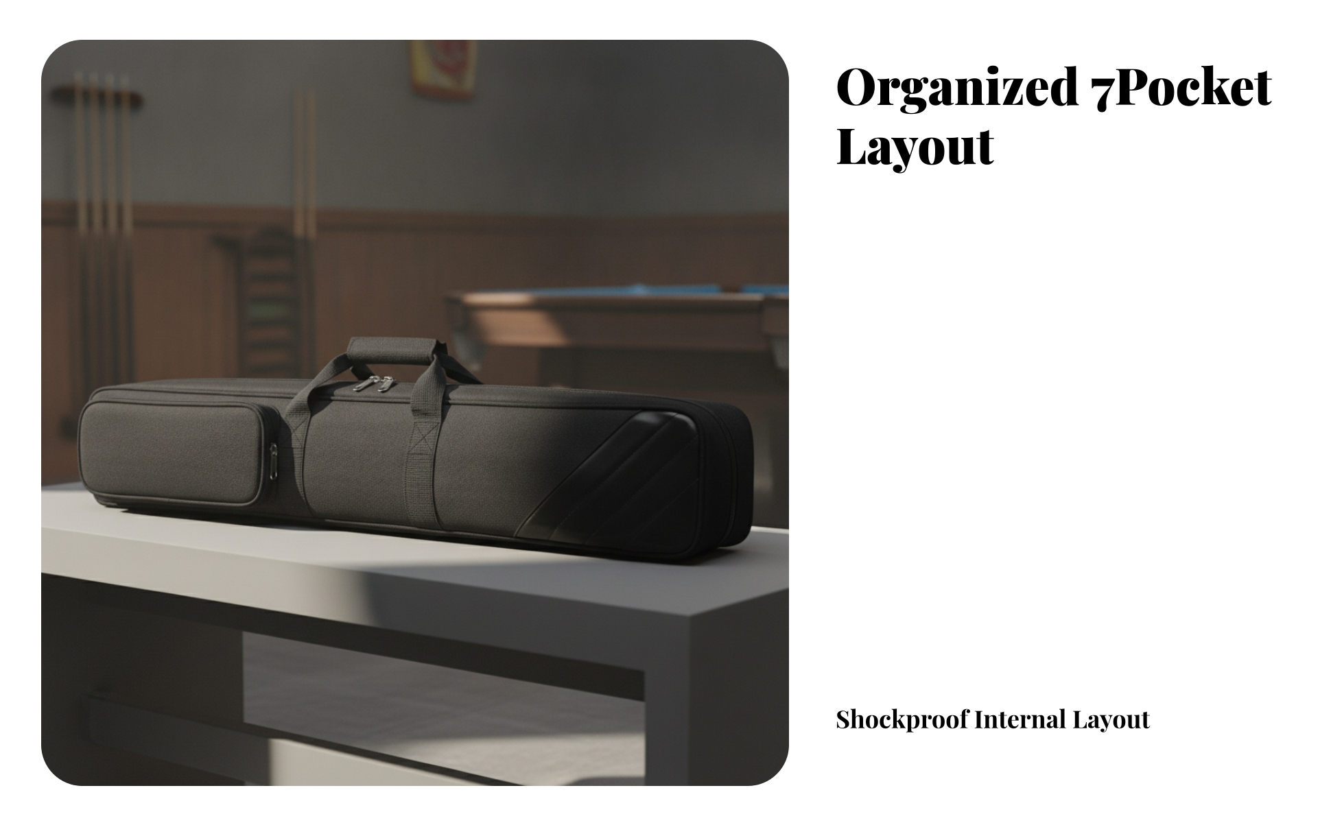 Billard-Queue-Tasche mit Außentasche gepolstert Billard-Queue-Tasche tragbar