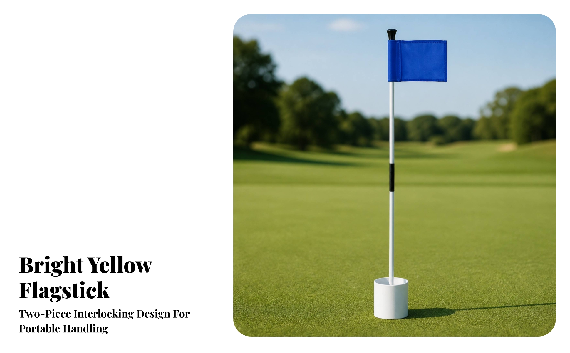 Putting Green Flagstick Easy to Assemble Portable Golf Green Flagstick Sturdy