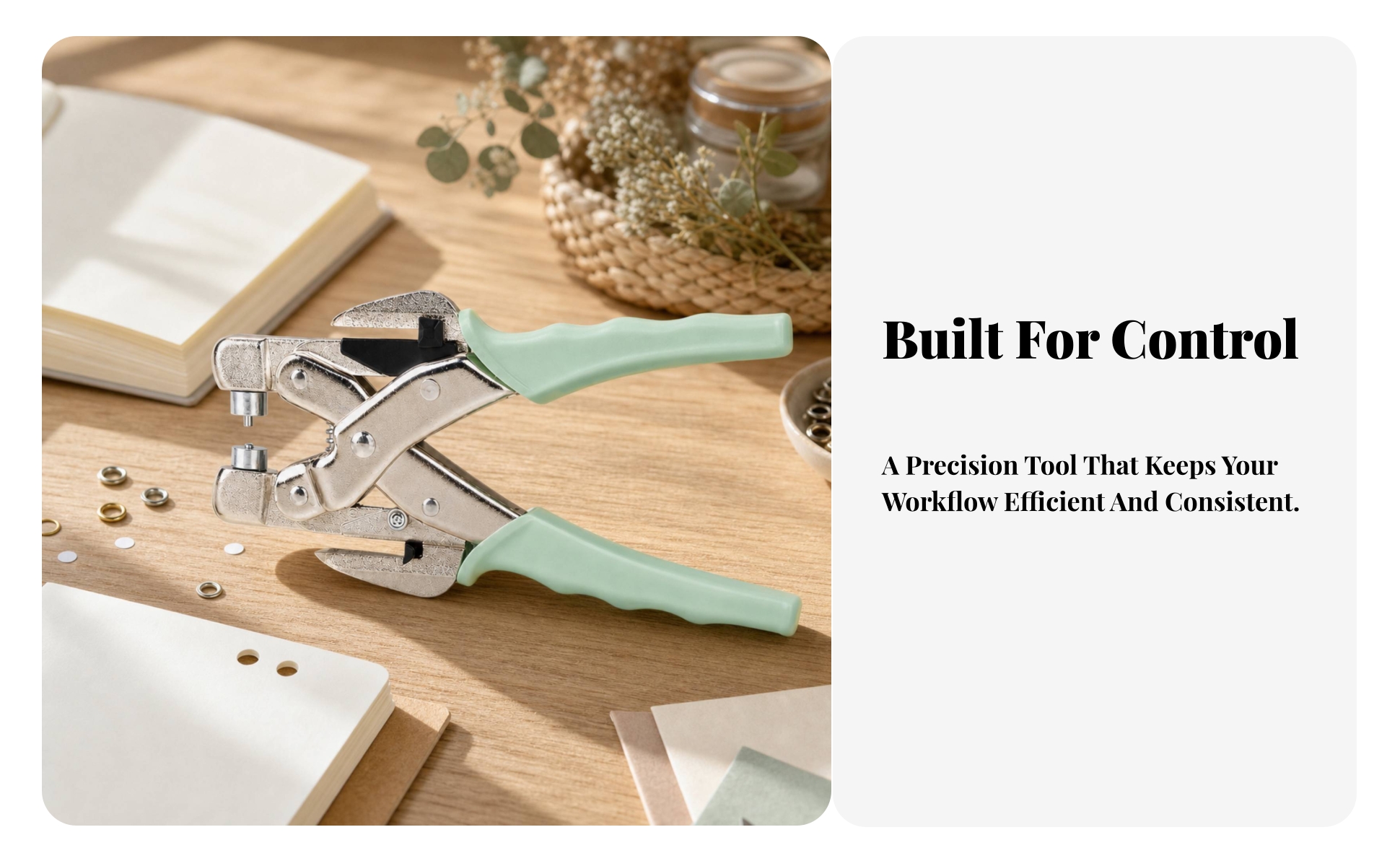 Eyelet Setting Precision Hole Punch with Eyelet Setter Ergonomic