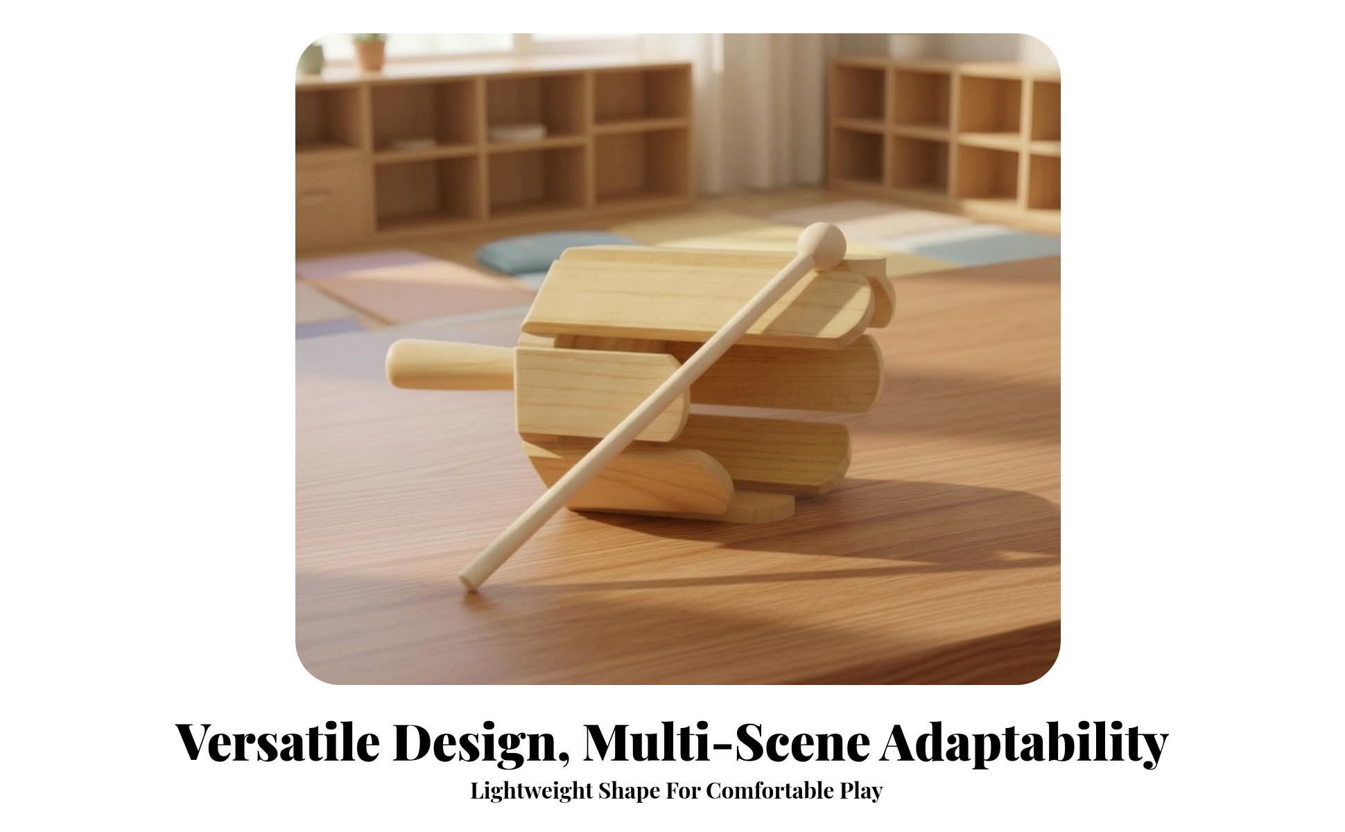Wooden Xylophone with Mallets 8-Tone Xylophone with Mallets Solid Wood for Kids