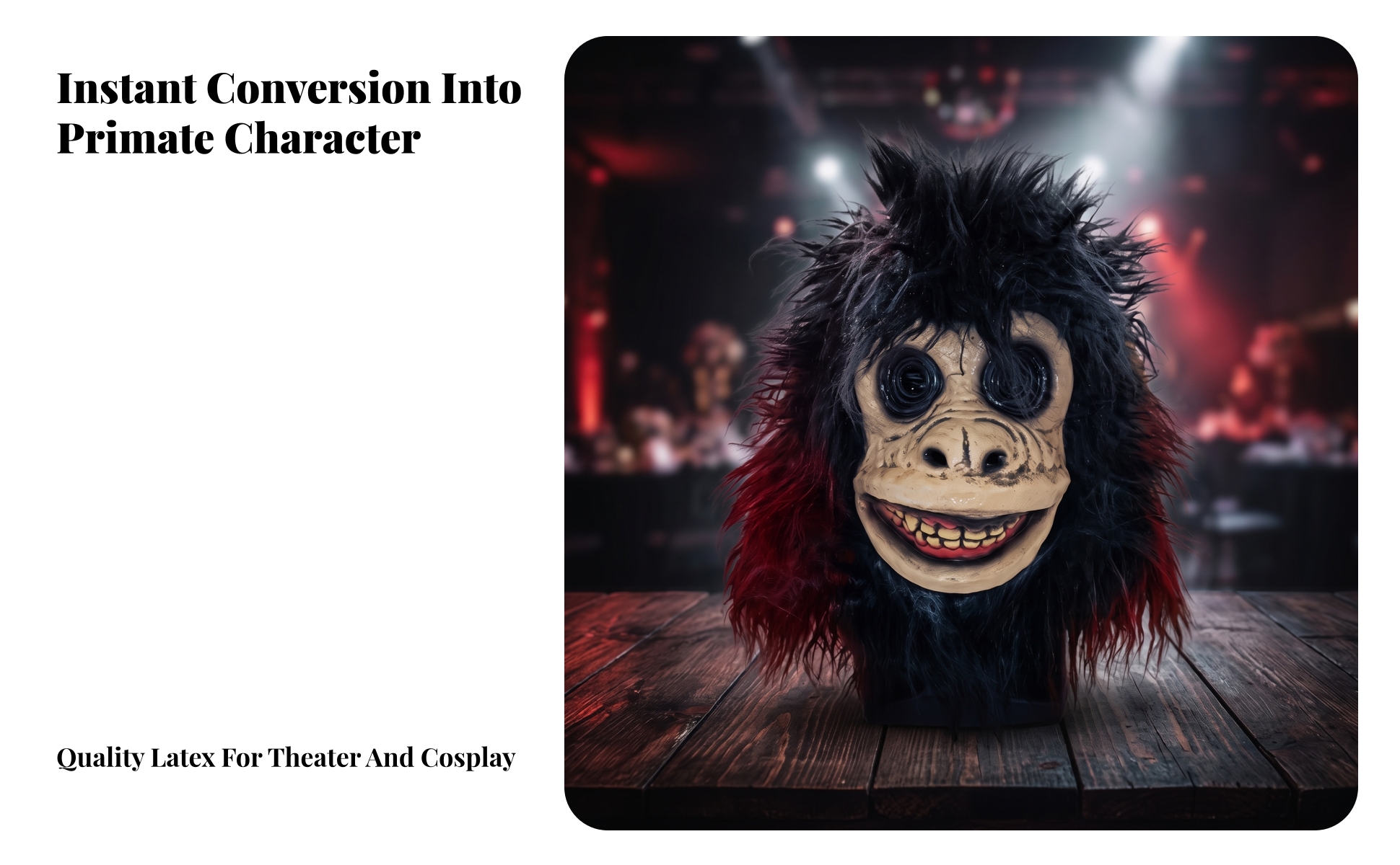 Ape Mask Trim-to-Fit Gorilla Mask Creepy for Costume Parties, Adults, Cosplayers