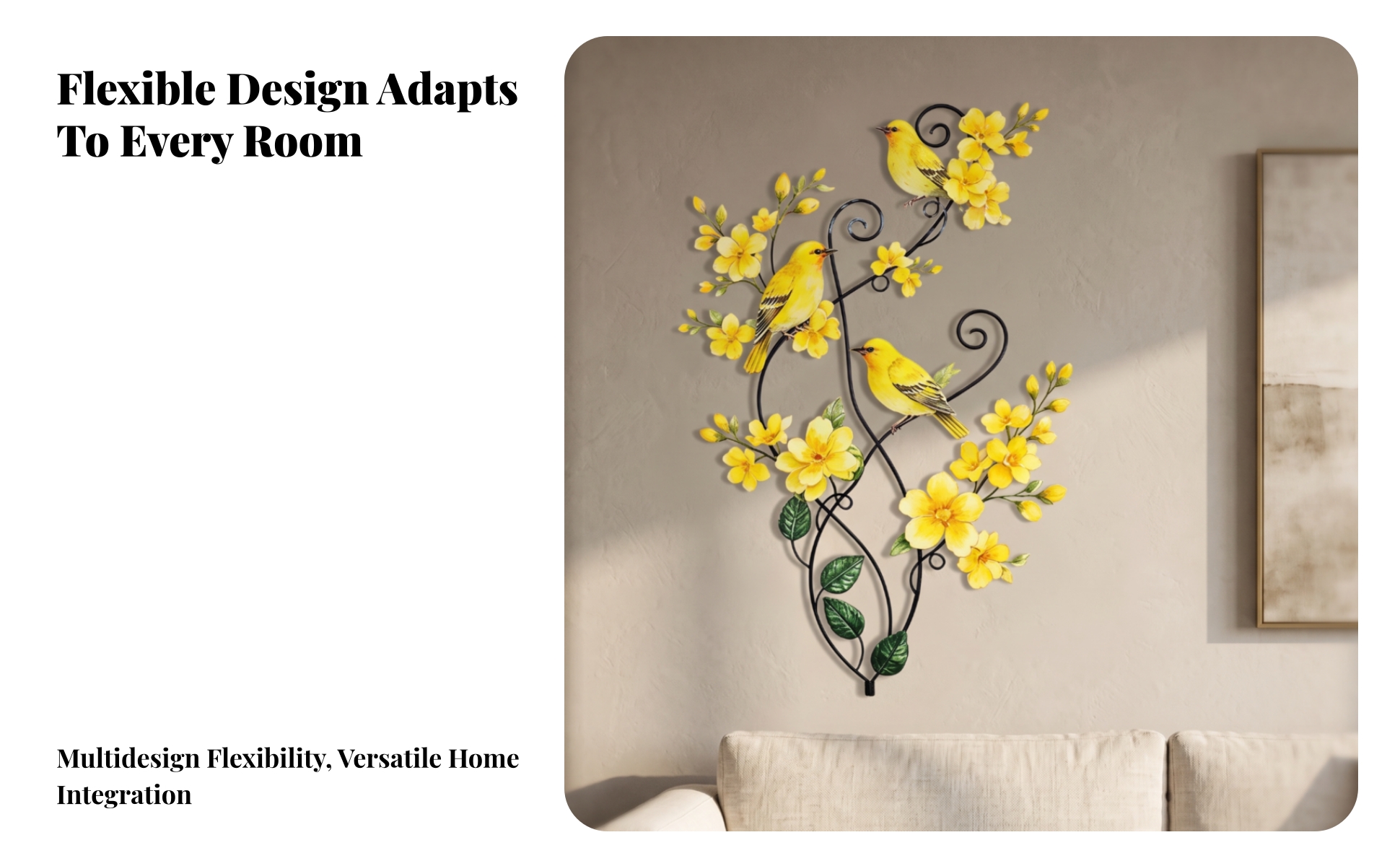 Metal Flower Wall Art Decorative Flower Wall Art Scrollwork for Hallway, Bedroom