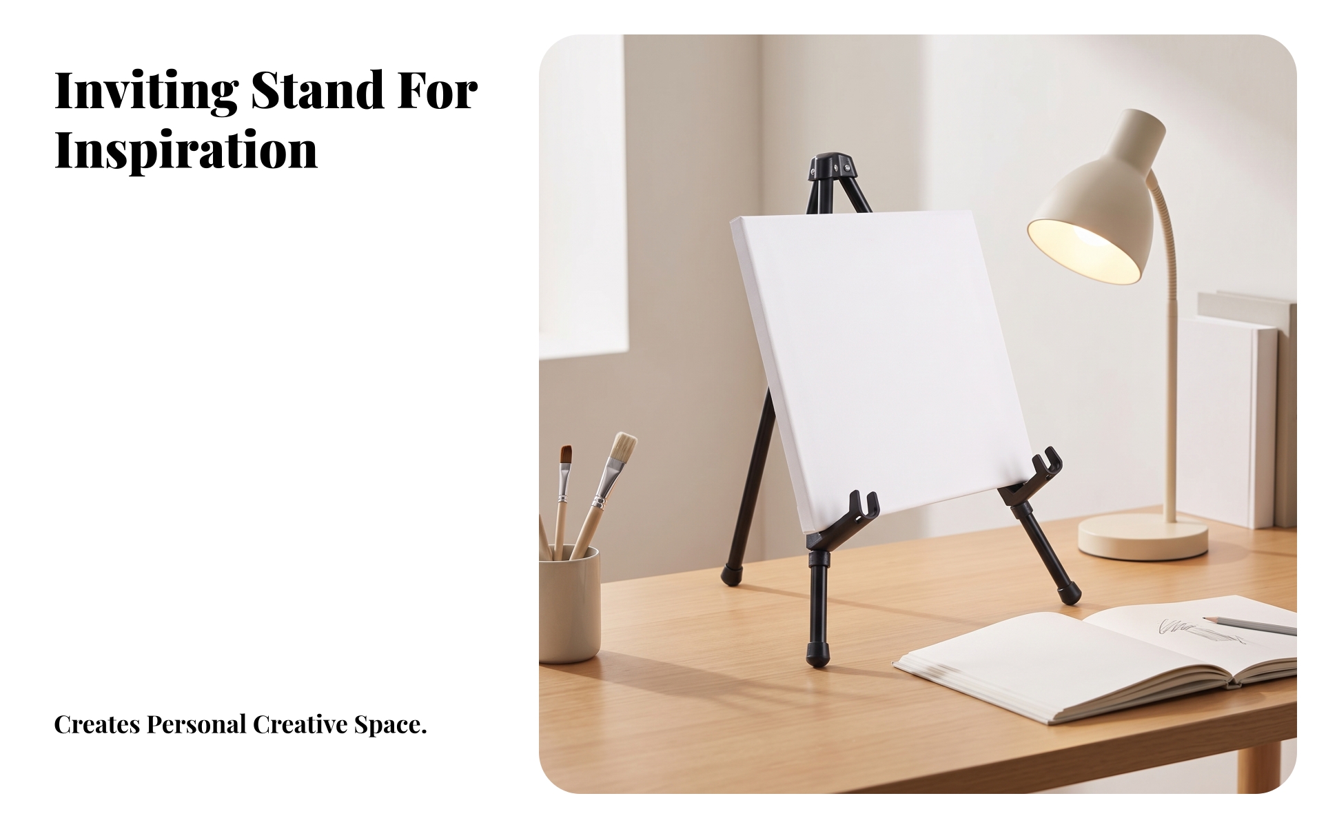 Metal Easel with Folding Frame Foldable Display Easel with Support Arms Portable