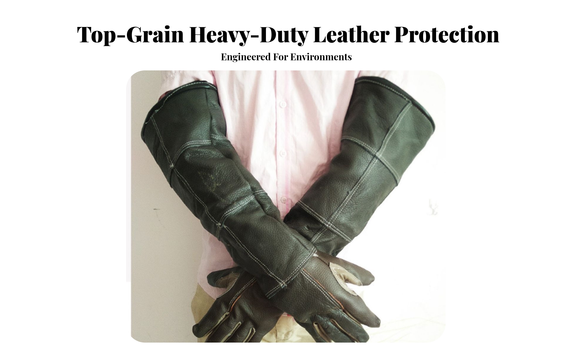 Lange Leder-Schutzhandschuhe mit 60 cm Stulpe bissfest für Tierpflege, Tierärzte