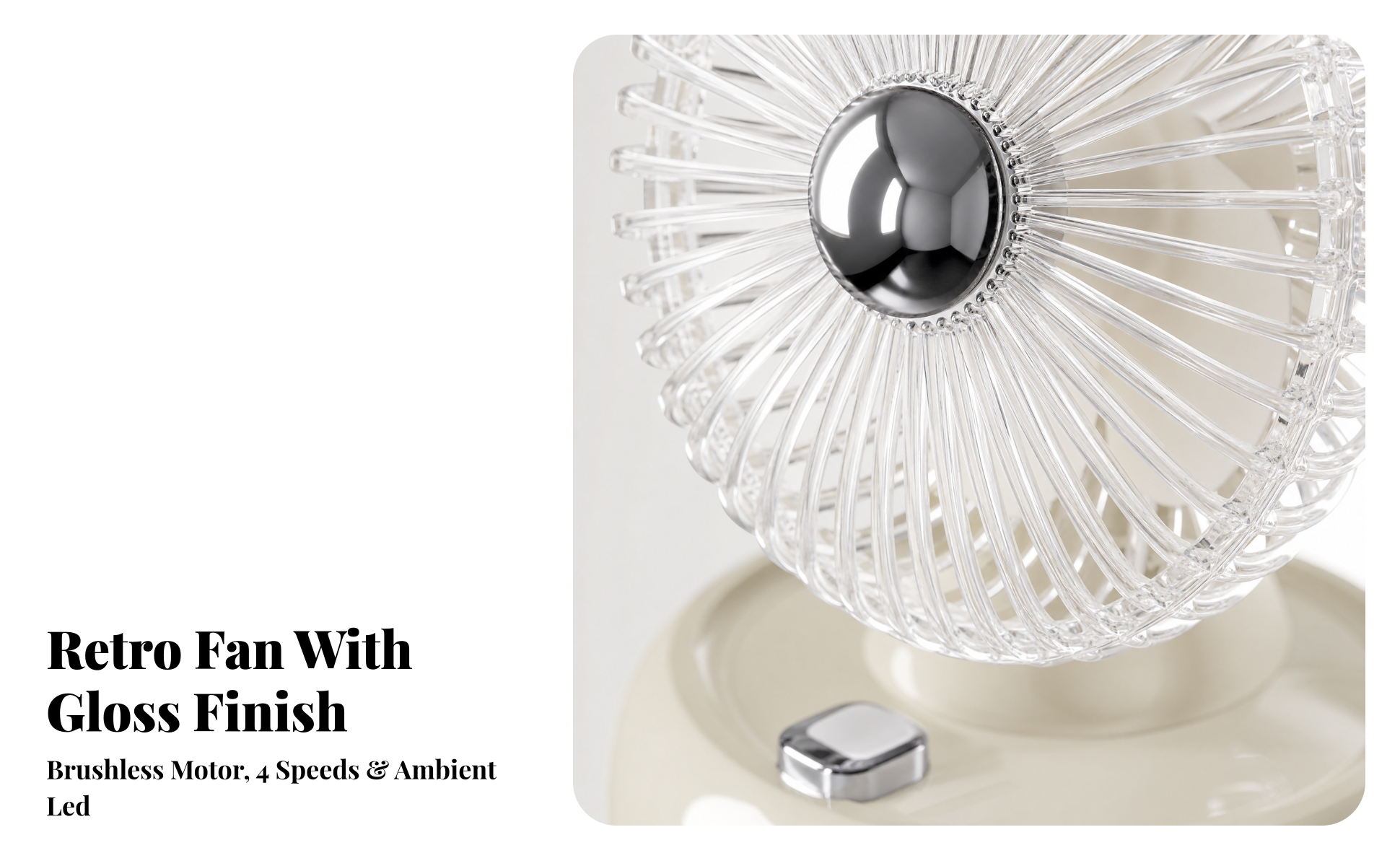 Mini Desktop Cooling Fan with Ambient Light Portable for Office, Bedside Table