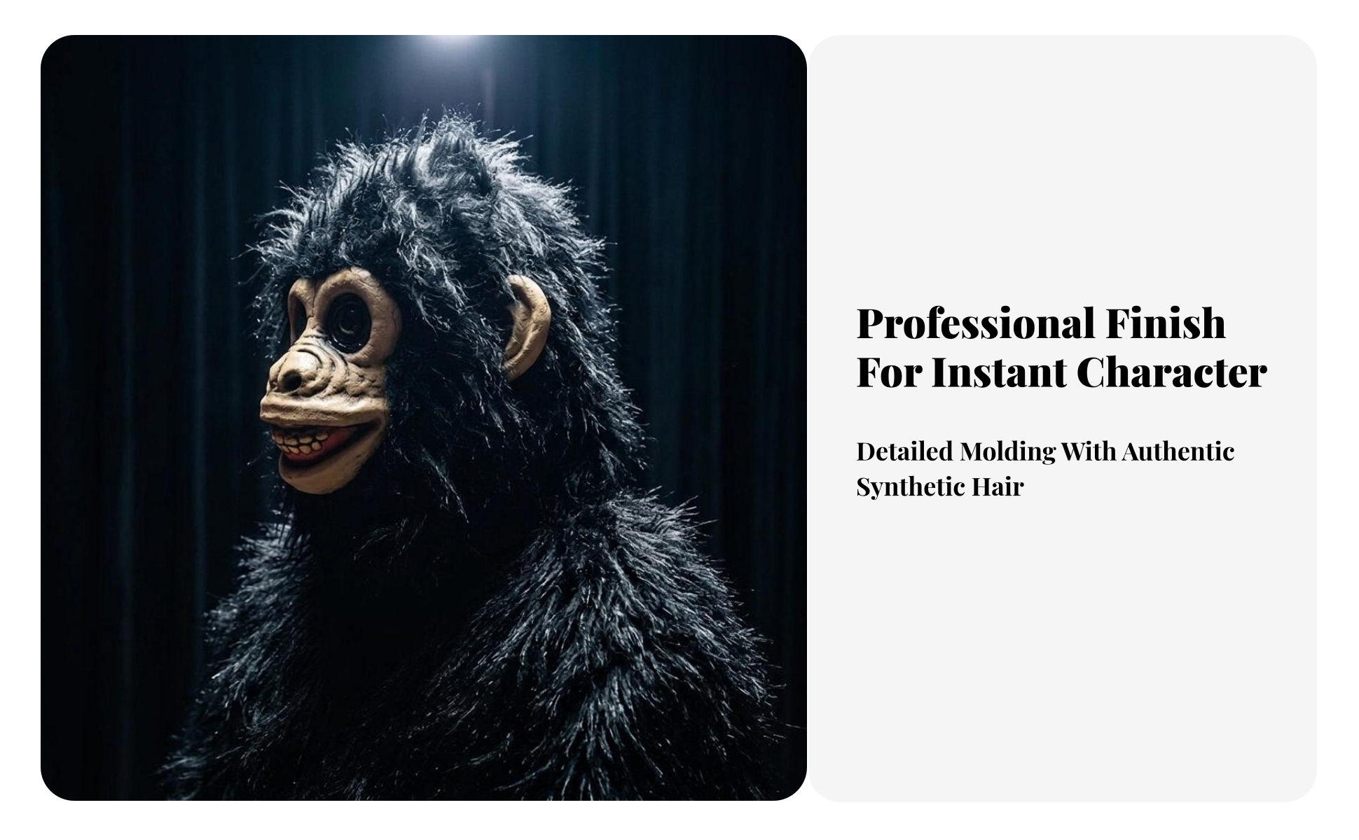Ape Mask Trim-to-Fit Gorilla Mask Creepy for Costume Parties, Adults, Cosplayers