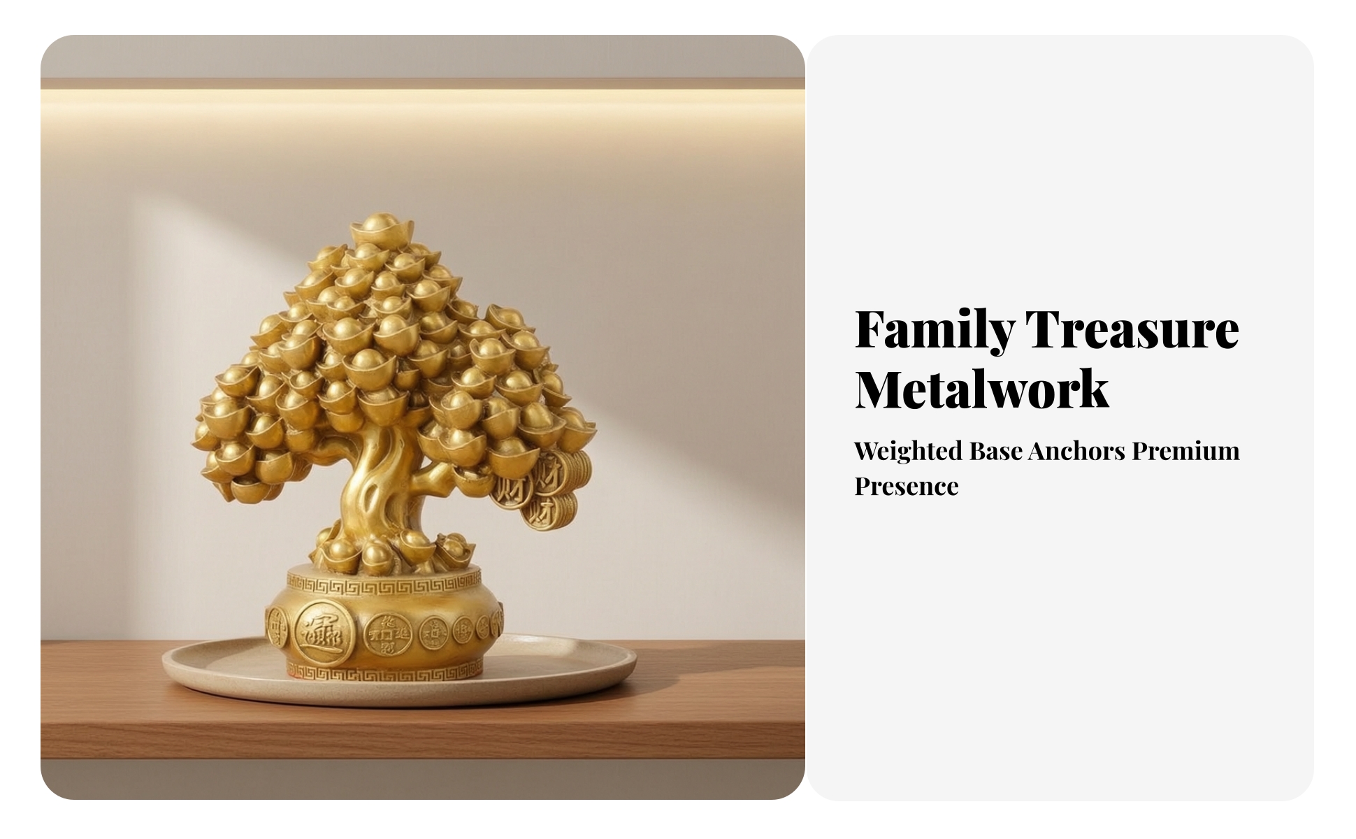 Wealth Tree Prosperity-Themed Wealth Tree with Discs Gold-Toned for Housewarming