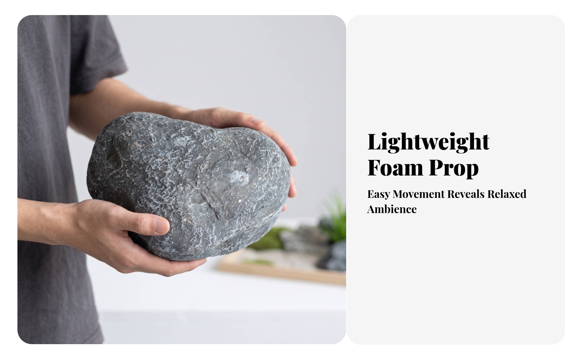 Artificial Rock Sculpture Realistic Fiberglass Rock Lifelike for Garden Display