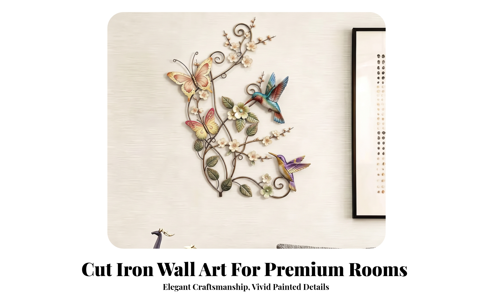 Metal Flower Wall Art Decorative Flower Wall Art Scrollwork for Hallway, Bedroom