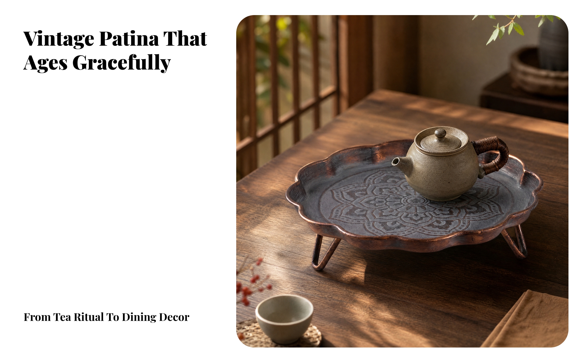 Metal Decorative Serving Tray Elevated for Tabletop Display, Entertaining Areas
