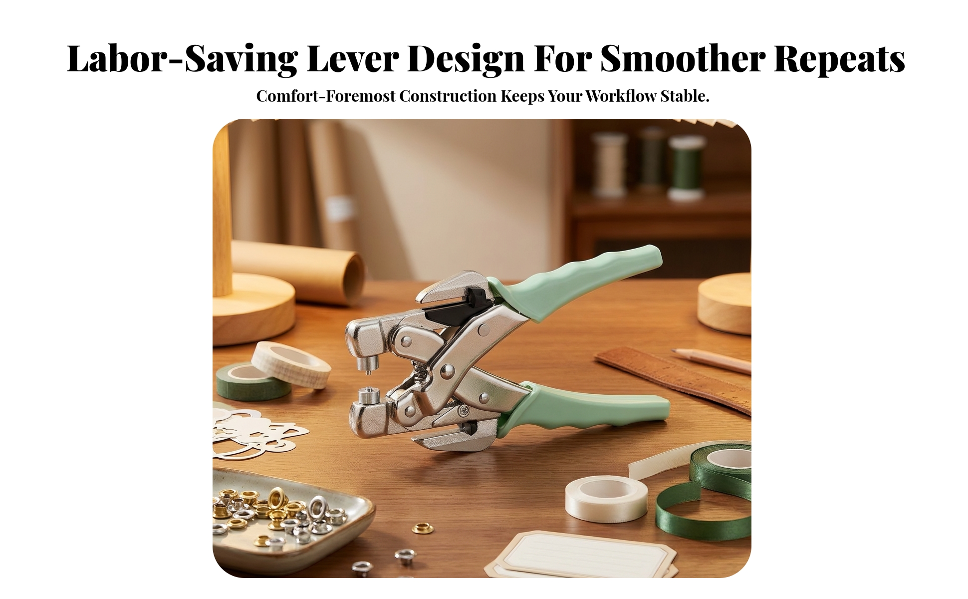 Eyelet Setting Precision Hole Punch with Eyelet Setter Ergonomic