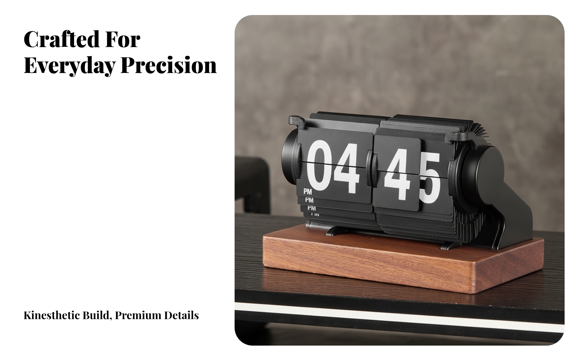 Mechanical Flip Clock Easy to Read Flip Clock for Office, Shelf, Minimalists