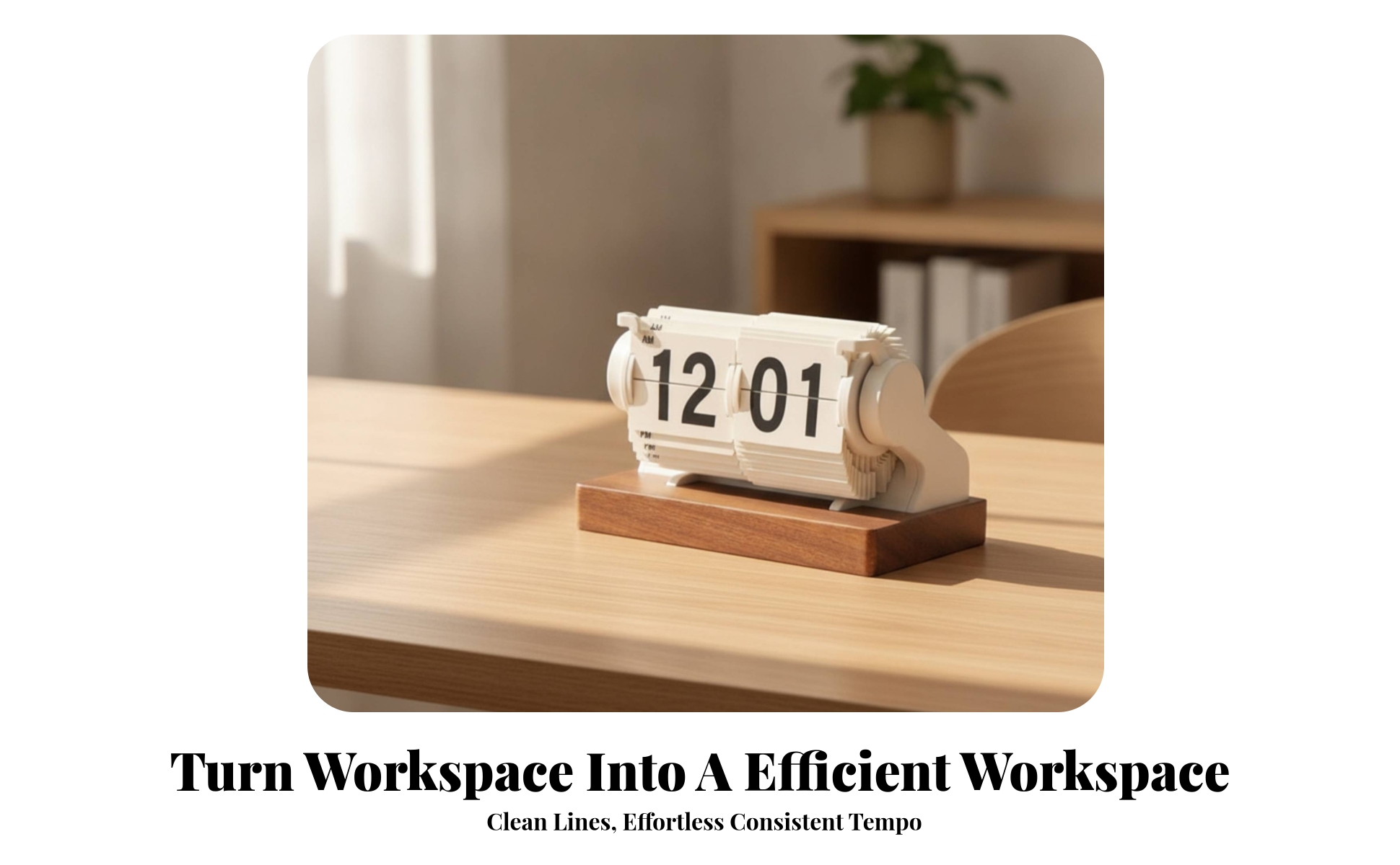 Mechanical Flip Clock Easy to Read Flip Clock for Office, Shelf, Minimalists