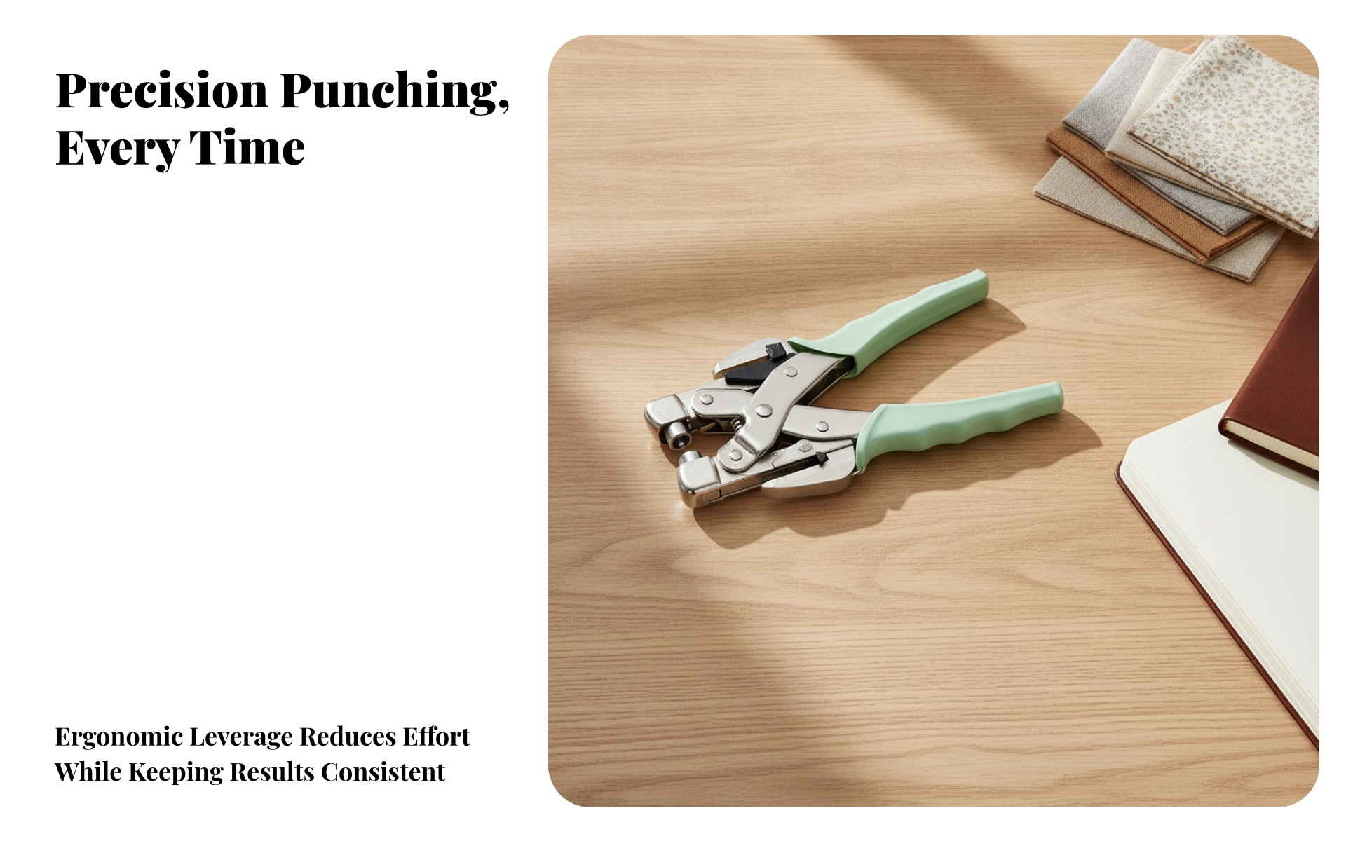 Eyelet Setting Precision Hole Punch with Eyelet Setter Ergonomic