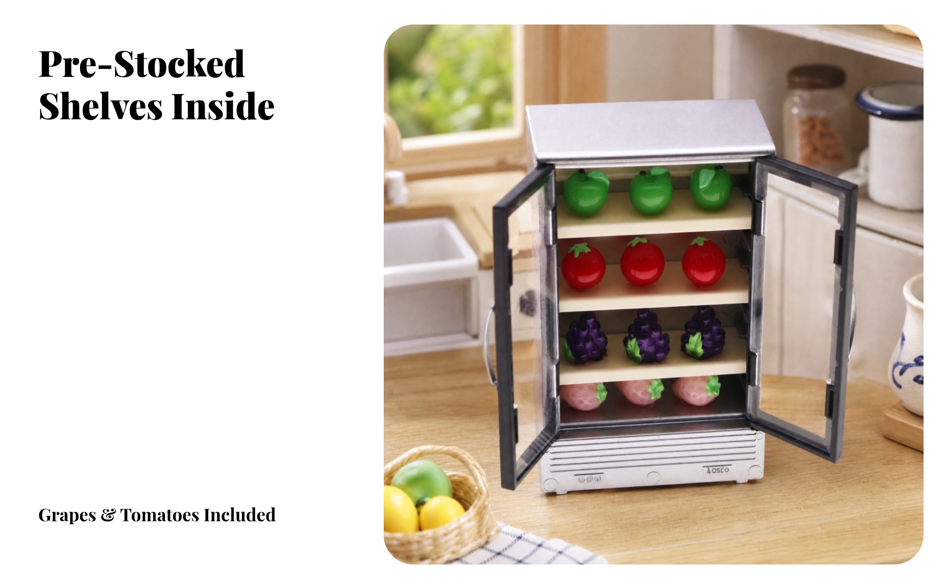 Mini-Kühlschrank-Modell realistisch doppeltüriger Miniatur-Kühlschrank