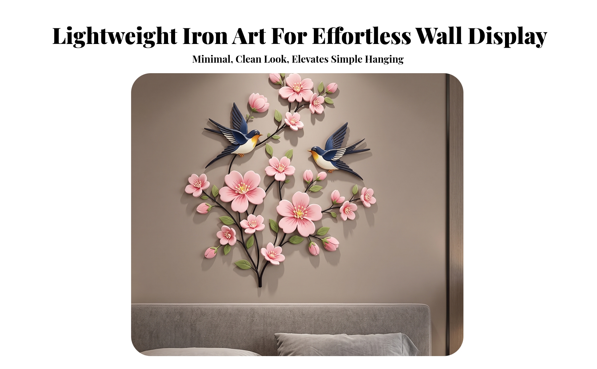 Metal Flower Wall Art Decorative Flower Wall Art Scrollwork for Hallway, Bedroom