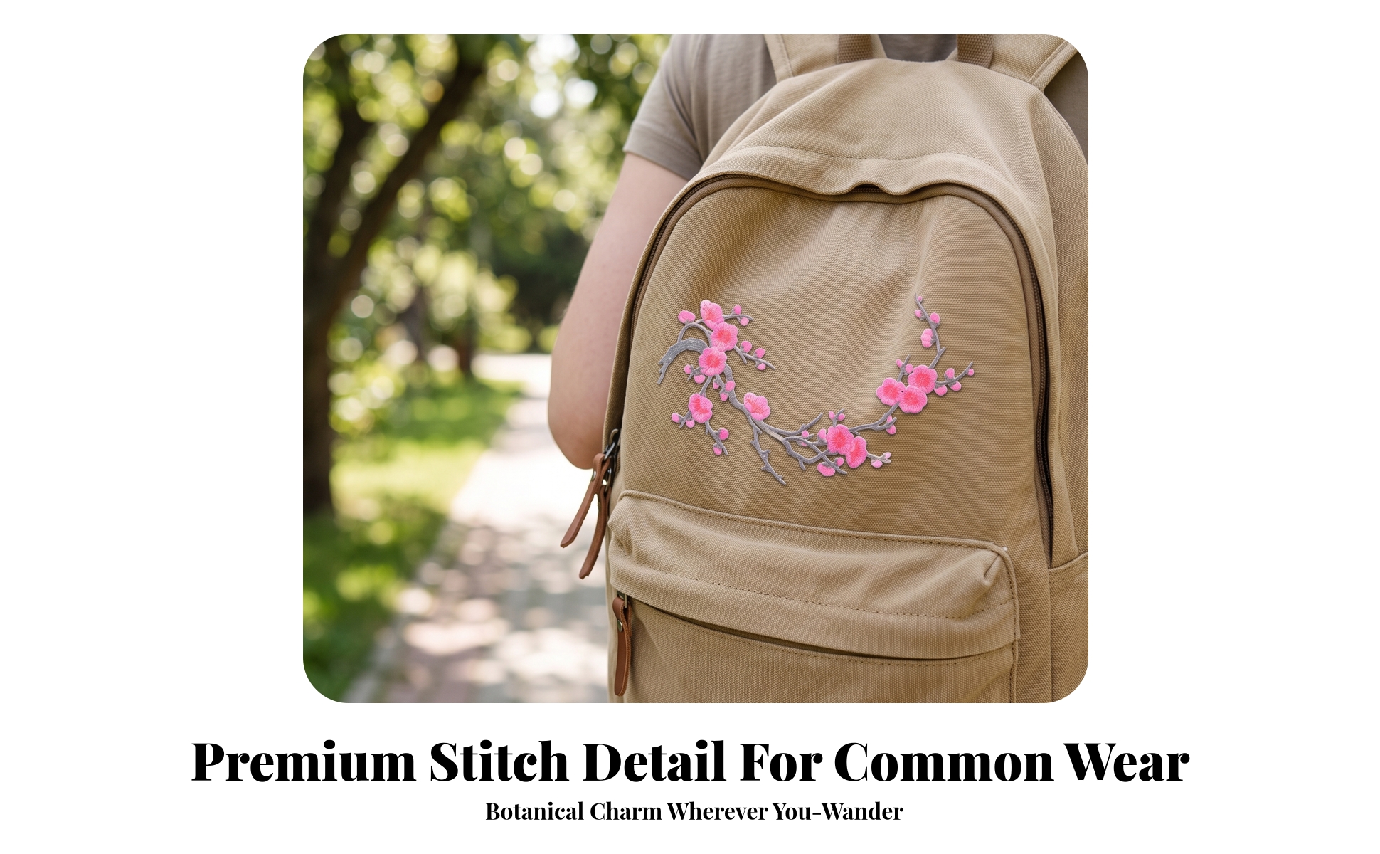 4 Pieces Cherry Blossom Embroidered Motif Sew-on Cherry Blossom Applique