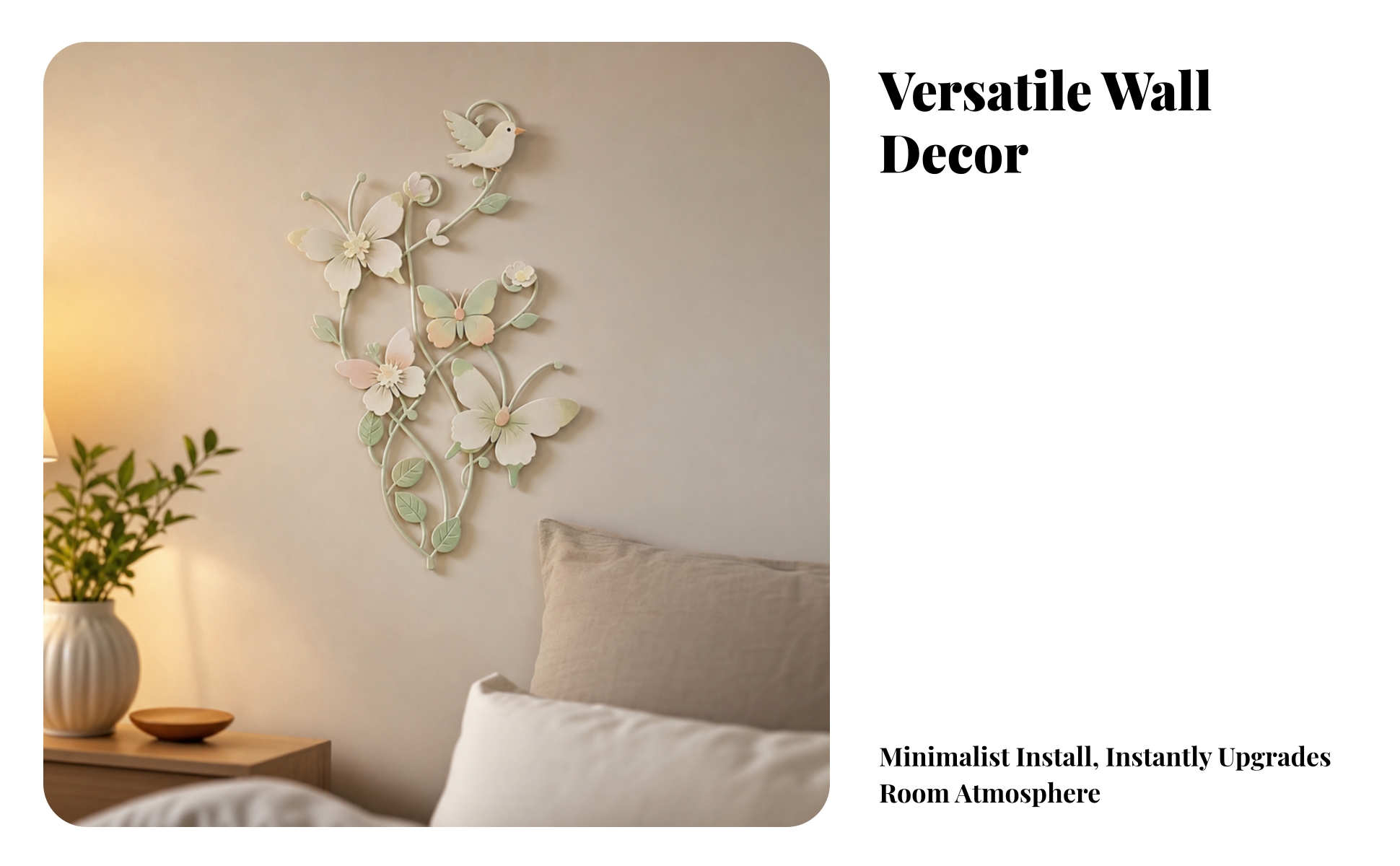 Metal Flower Wall Art Decorative Flower Wall Art Scrollwork for Hallway, Bedroom