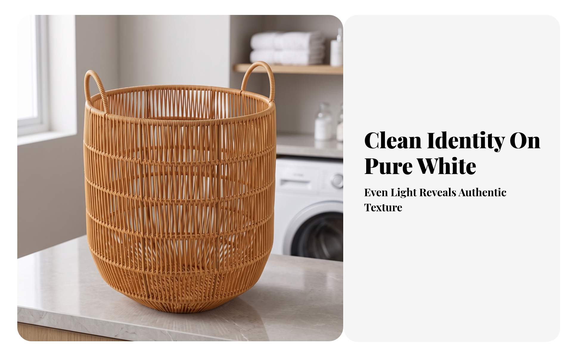 Wicker Laundry Basket with Loop Handles Natural for Bedroom, Bathroom