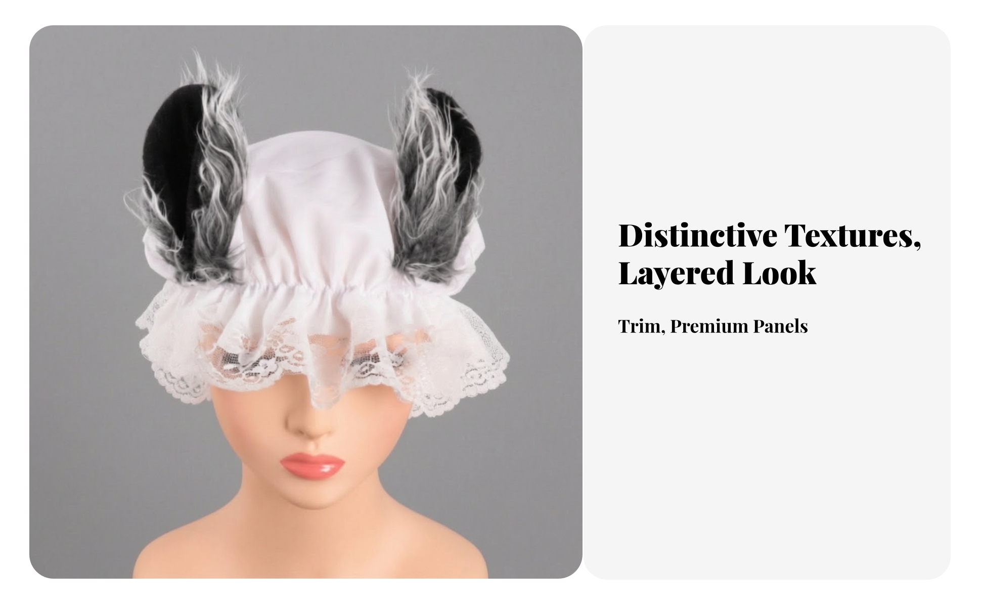 Bonnet de Grand-Mère avec Oreilles de En Fausse pour Fête Costumée