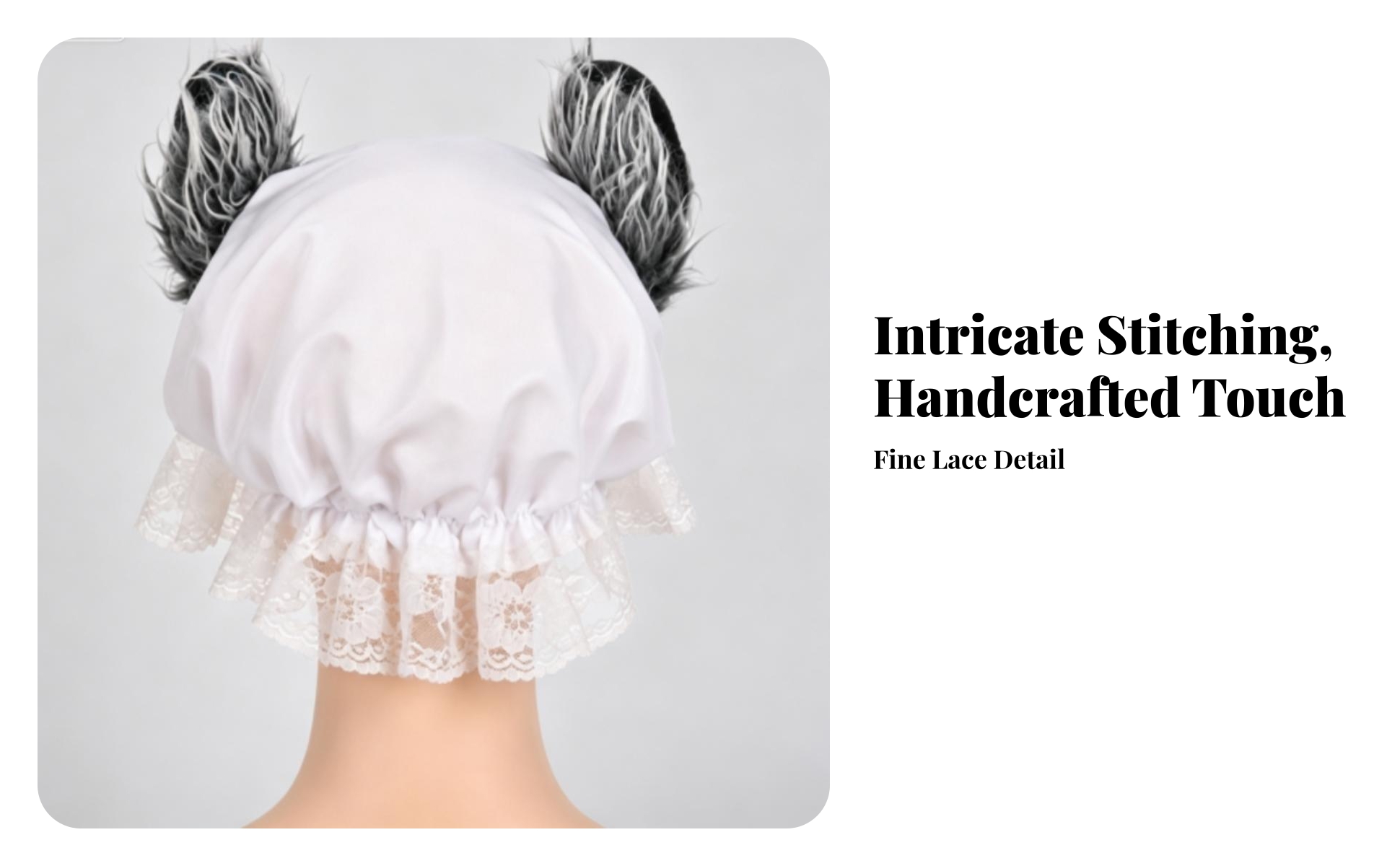 Bonnet de Grand-Mère avec Oreilles de En Fausse pour Fête Costumée