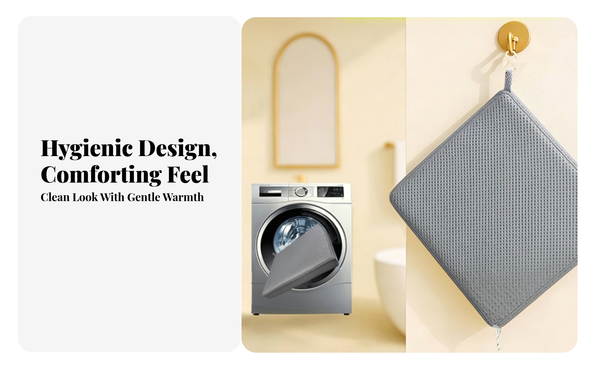 Bath Seat Cushion with Hanging Loop Quick-Drying Shower Chair Cushion Anti-Slip