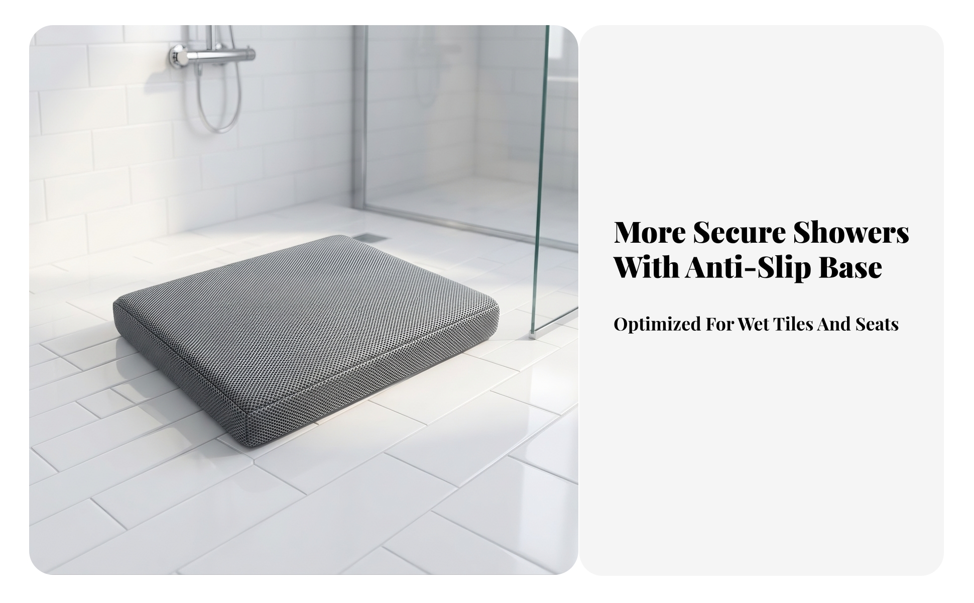 Bath Seat Cushion with Hanging Loop Quick-Drying Shower Chair Cushion Anti-Slip